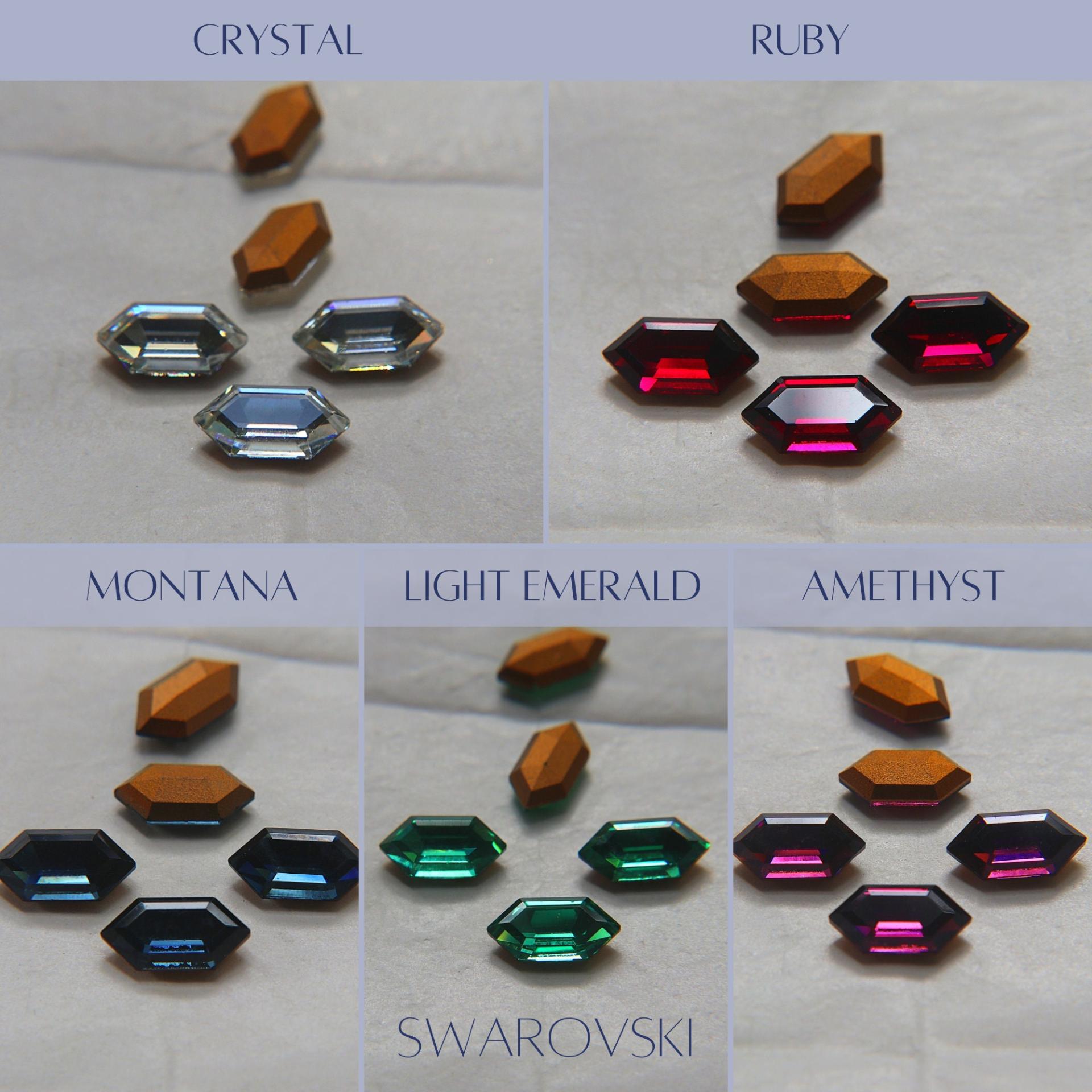 Vintage Swarovski 16.5 x 8.4mm Elongated Fancy rare stones (5 Colours) 6/12/36/144 Pieces gemstones, jewlery making, color zirconium