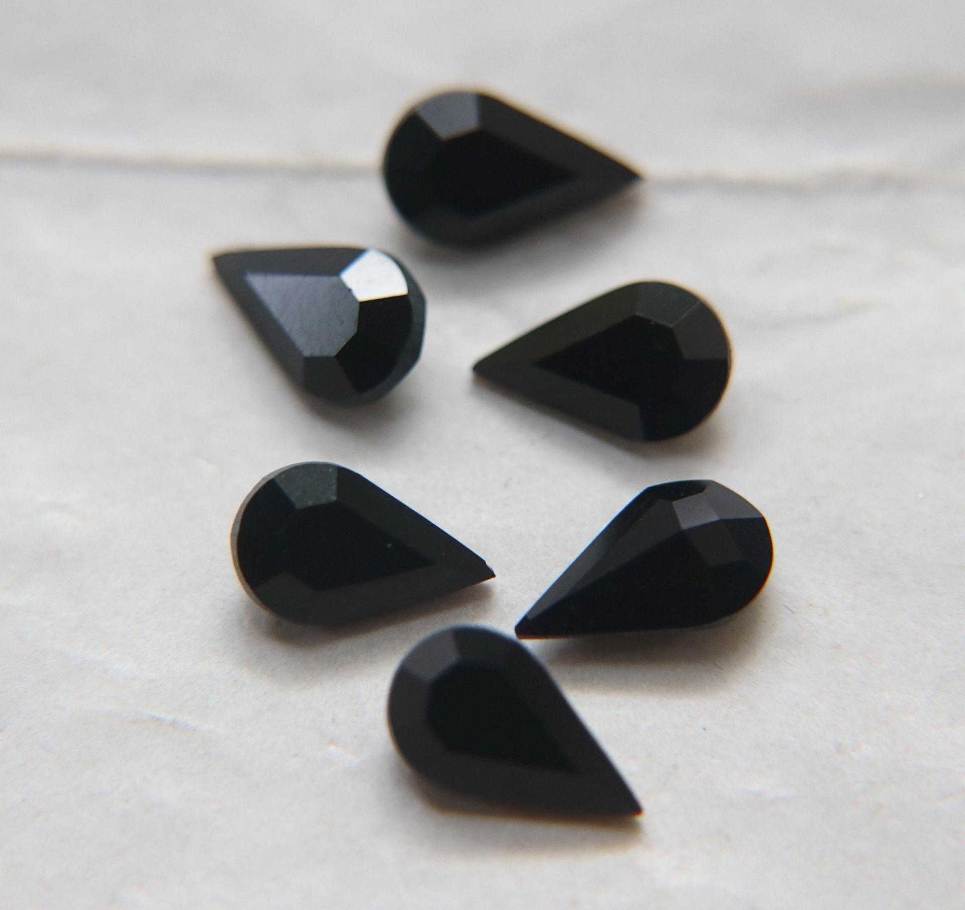 10X6 mm Vintage Swarovski fancy Pear in Jet Unfoiled 36/72/144 Pieces Jewery making stones gemstones, fancy opal stones