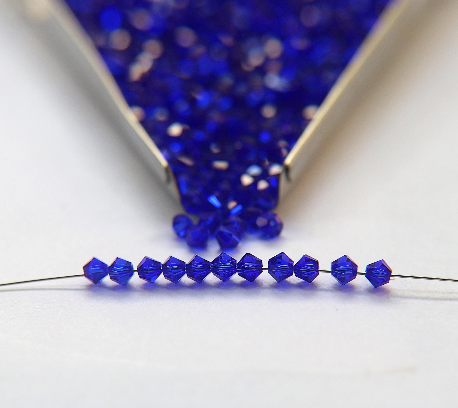 4mm Cobalt Swarovski Bicone beads 36/72/144/432/720 Pieces embroidery materials, jewelry making, craft supplies, decorations