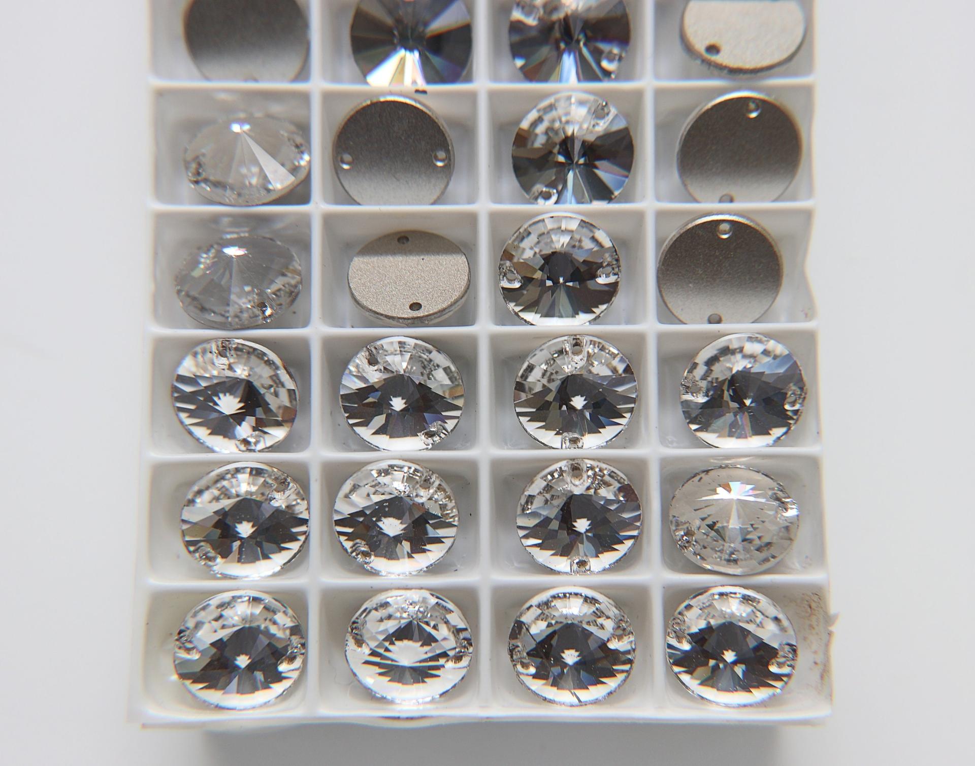 Swarovski 10mm Rivoli Crystal Sew On Rhinestone, Bridal Embroidery (3200)