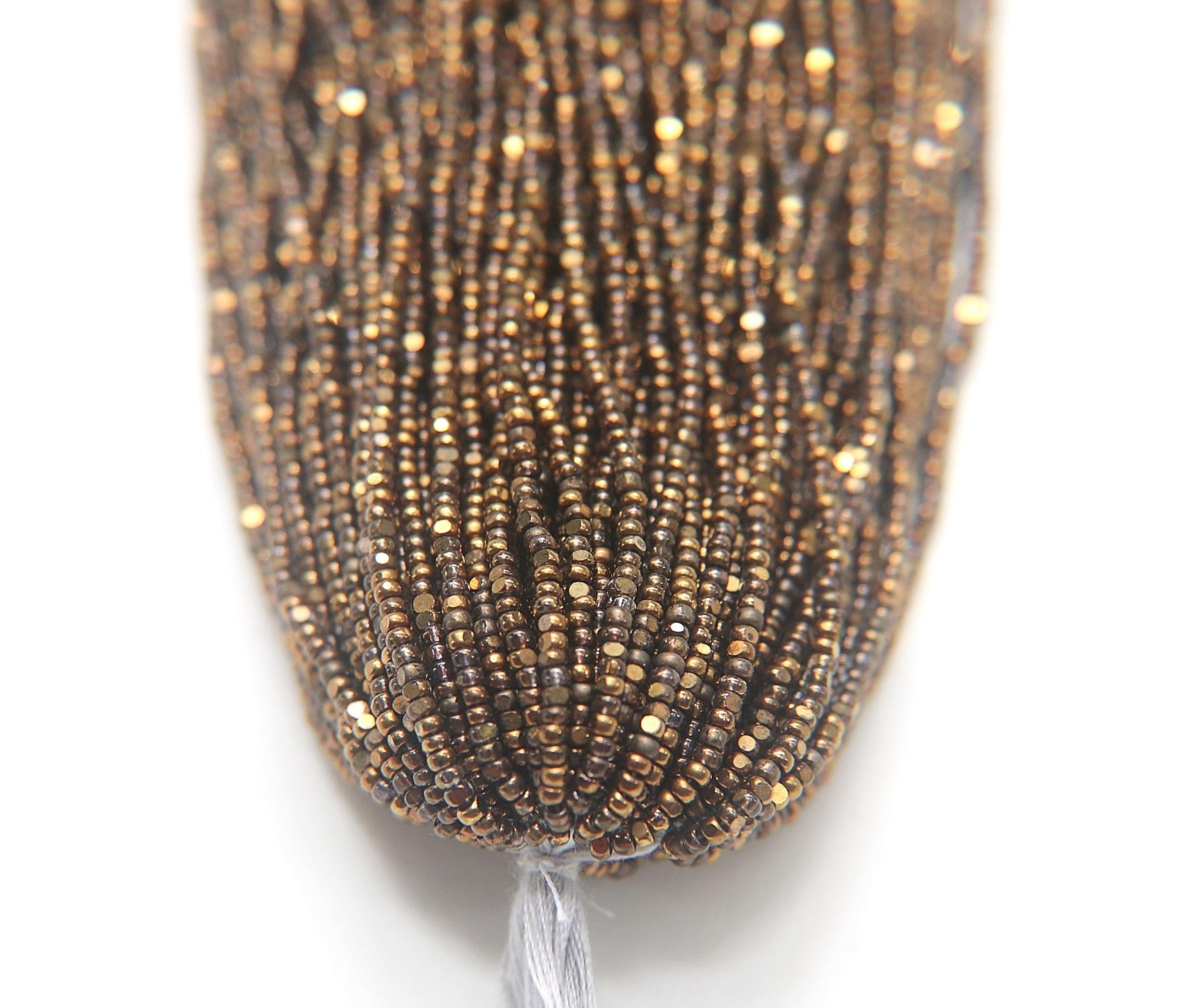 11/0 Hanks Charlotte Cut Beads Cocoa Dorado 1/5/25/50/100 Hanks 2.0mm glass beads, jewelry supply, findings, craft supply, vintage supply