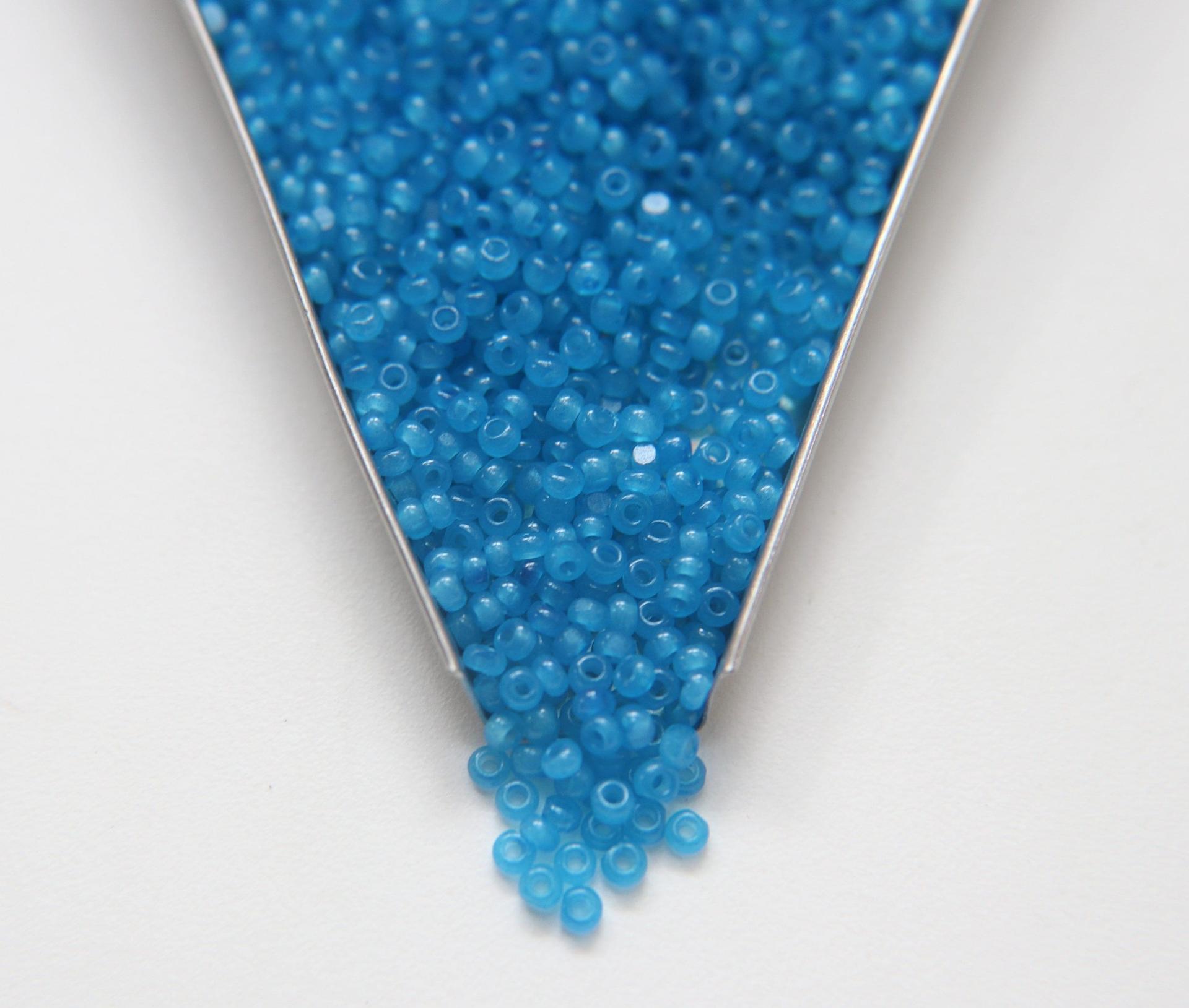 8/0 Truecuts Beads Caribbean Blue Opal glass beads jewelry supply vintage findings craft supply rare materials