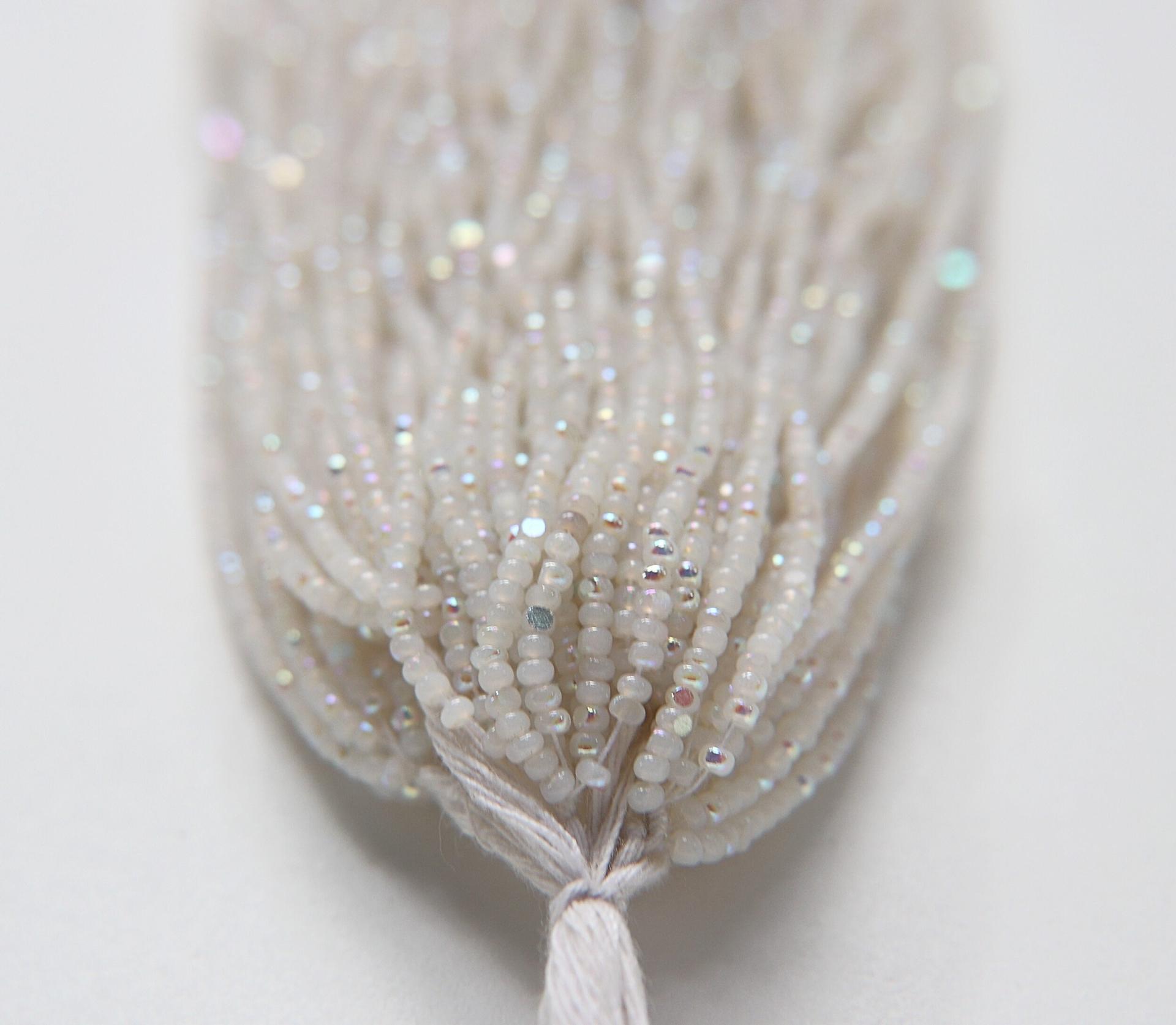 11/0 Hanks Charlotte Cut Beads Patina White Opal Aurore Boreale 1/5/25/50/100 Hanks PREMIUM SEED BEADS, Native Supplies