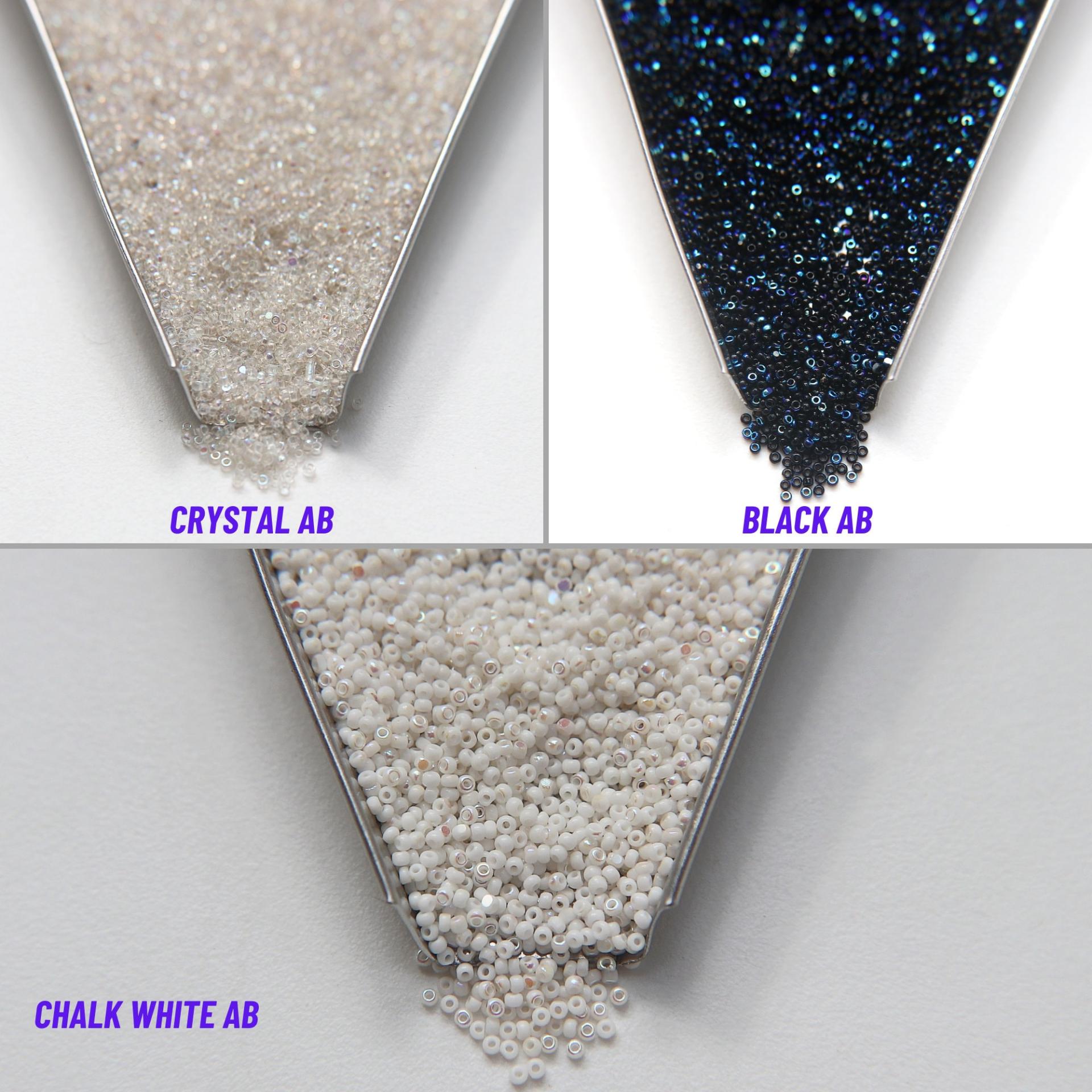 15/0 Charlotte Cut Beads in Aurore Boreale native craft supplies vintage jewelry making ornaments embroidery
