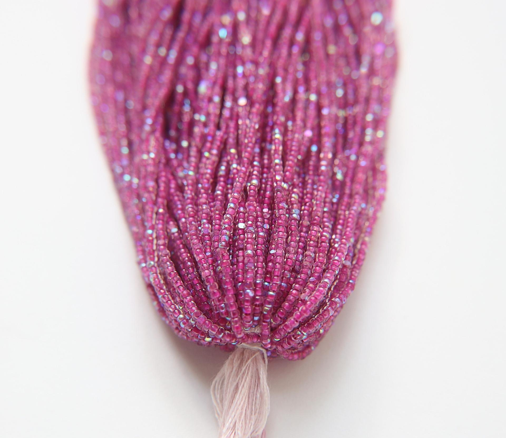 11/0 Hanks Charlotte Cut Beads Patina Electric Fuchsia Lined Aurore Boreale 1/5/25/50/100 Hanks PREMIUM SEED BEADS, Native Supplies