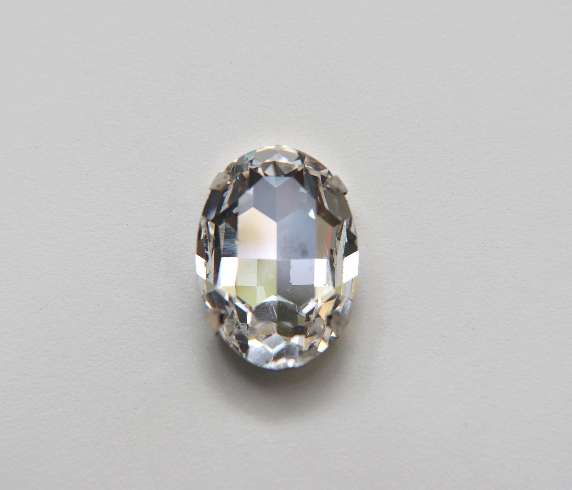 Swarovski 30x22 mm Oval 4127 Crystal Silver Vintage Clips Sewon 4 hole embroidery materials sewing jewelry making craft vintage supplies