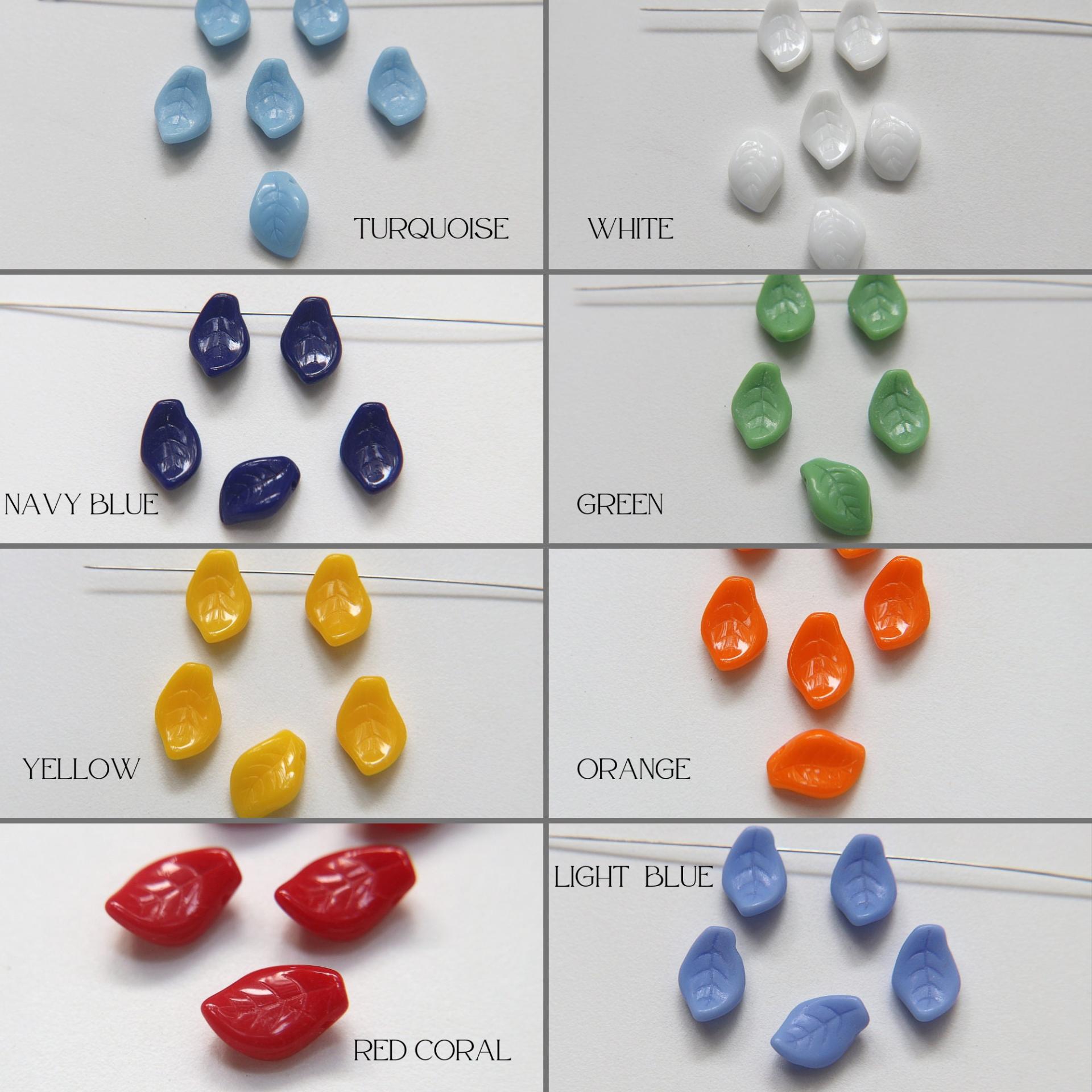 Curly leaf shaped pressed glass beads - made in Czech Republic