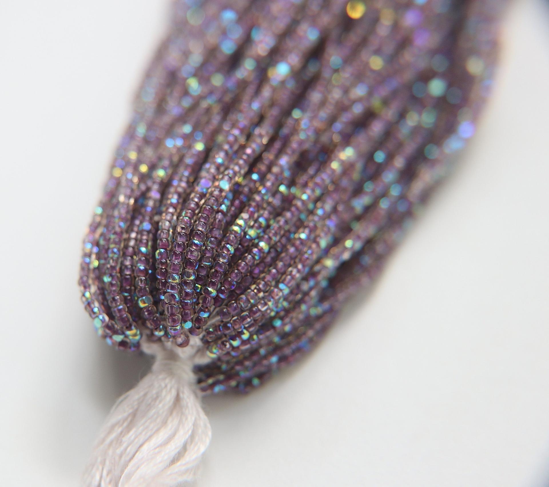11/0 Hanks Charlotte Cut Beads Patina Dark Neon Amethyst Lined Aurore Boreale Hanks PREMIUM SEED BEADS Native Supplies