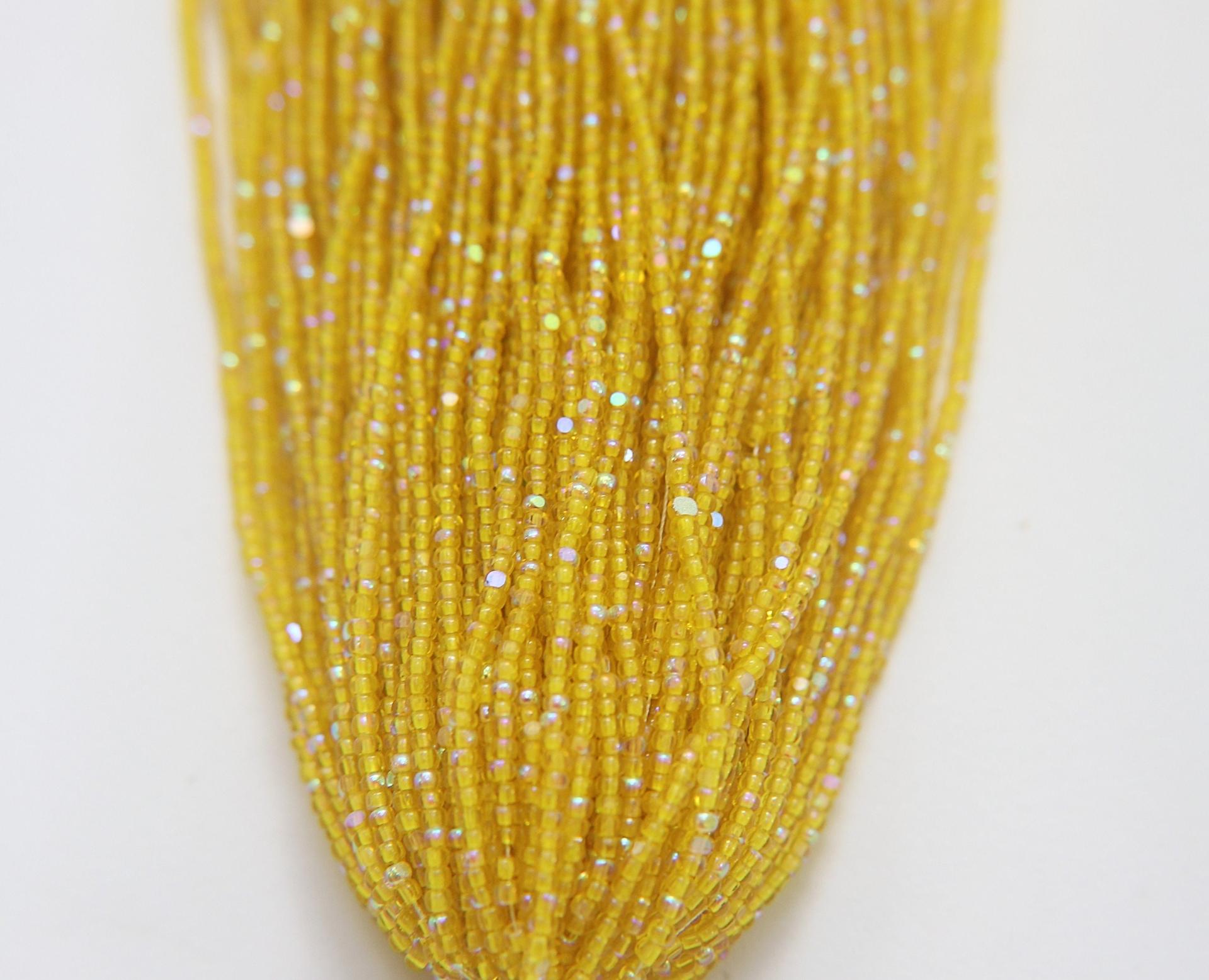 11/0 Hanks Charlotte Cut Beads Patina Transparent Yellow Aurore Boreale  PREMIUM SEED BEADS Native Supplies jewelry making craft supply