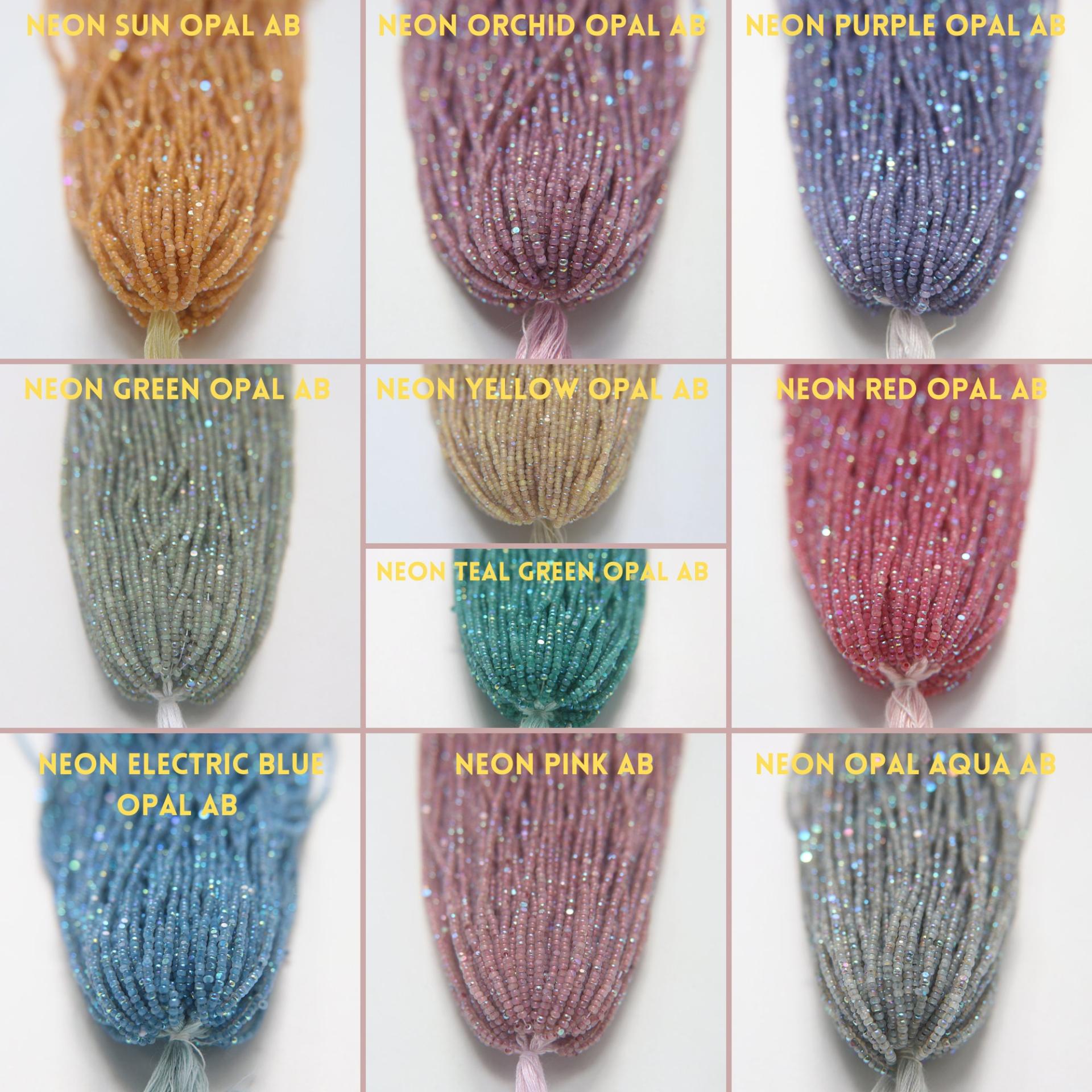 11/0 Hanks Charlotte Cut Beads Patina Opal Neon 10 colors of Aurore Boreale PREMIUM SEED BEADS Native Supplies truecuts beads