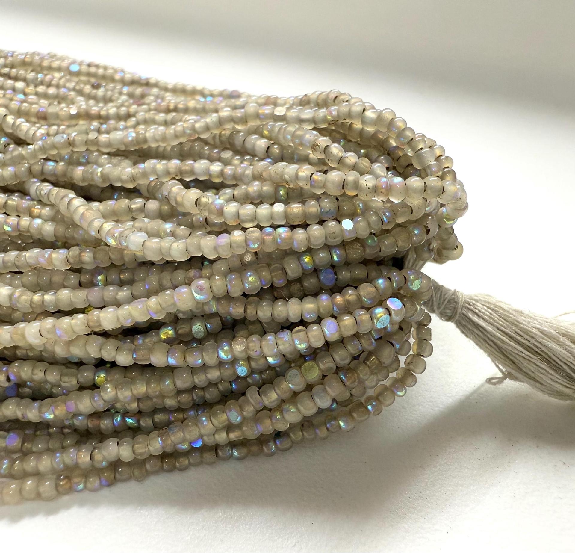 11/0 Hanks Charlotte Cut Beads Patina White Opal Gold Lined Aurore Boreale PREMIUM SEED BEADS Native Supplies truecuts beads