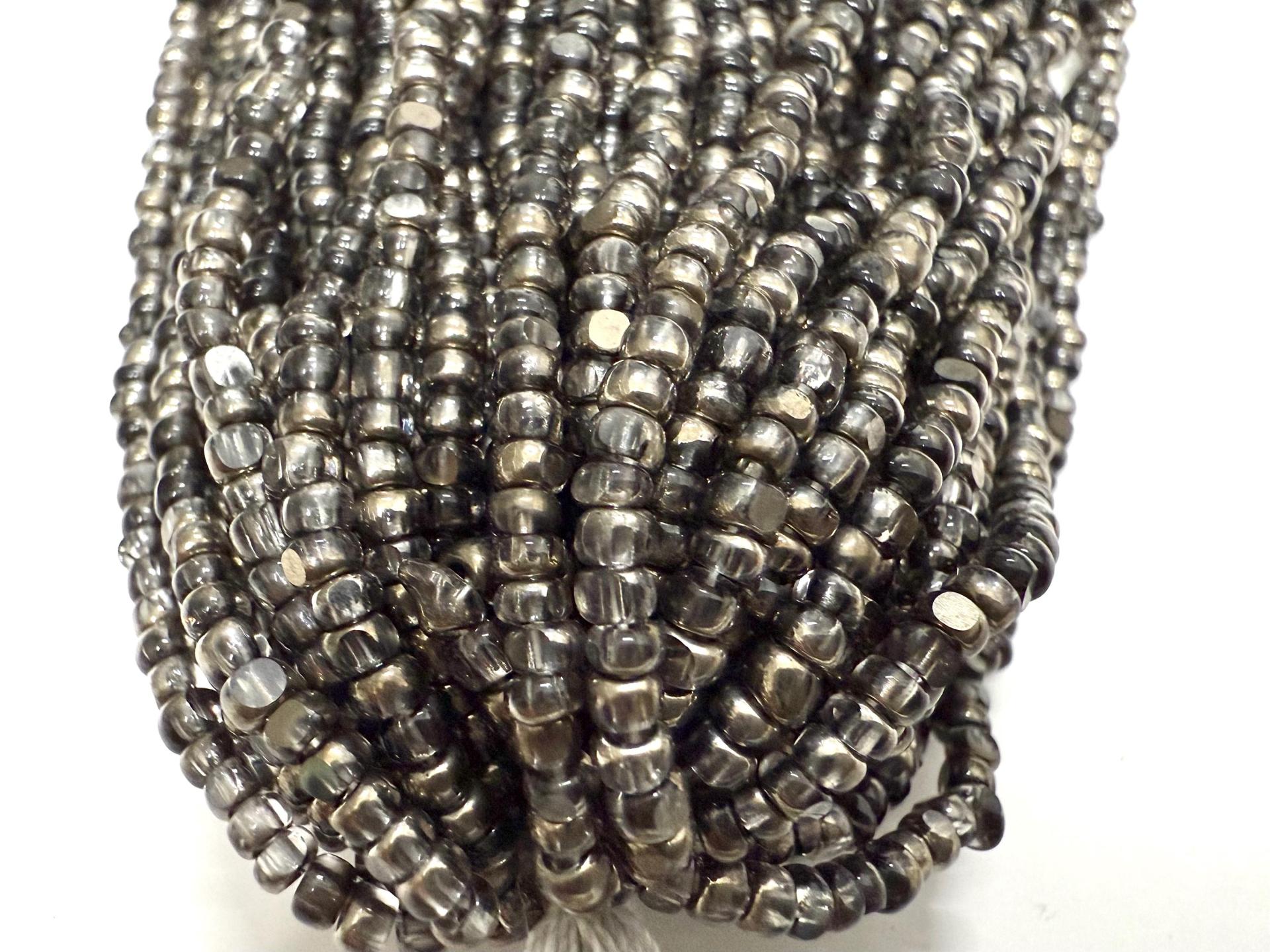 8/0 Hanks Charlotte Cut Beads Patina Transparent Crystal Gun Metal Hanks PREMIUM SEED BEADS Native Supplies ornament making