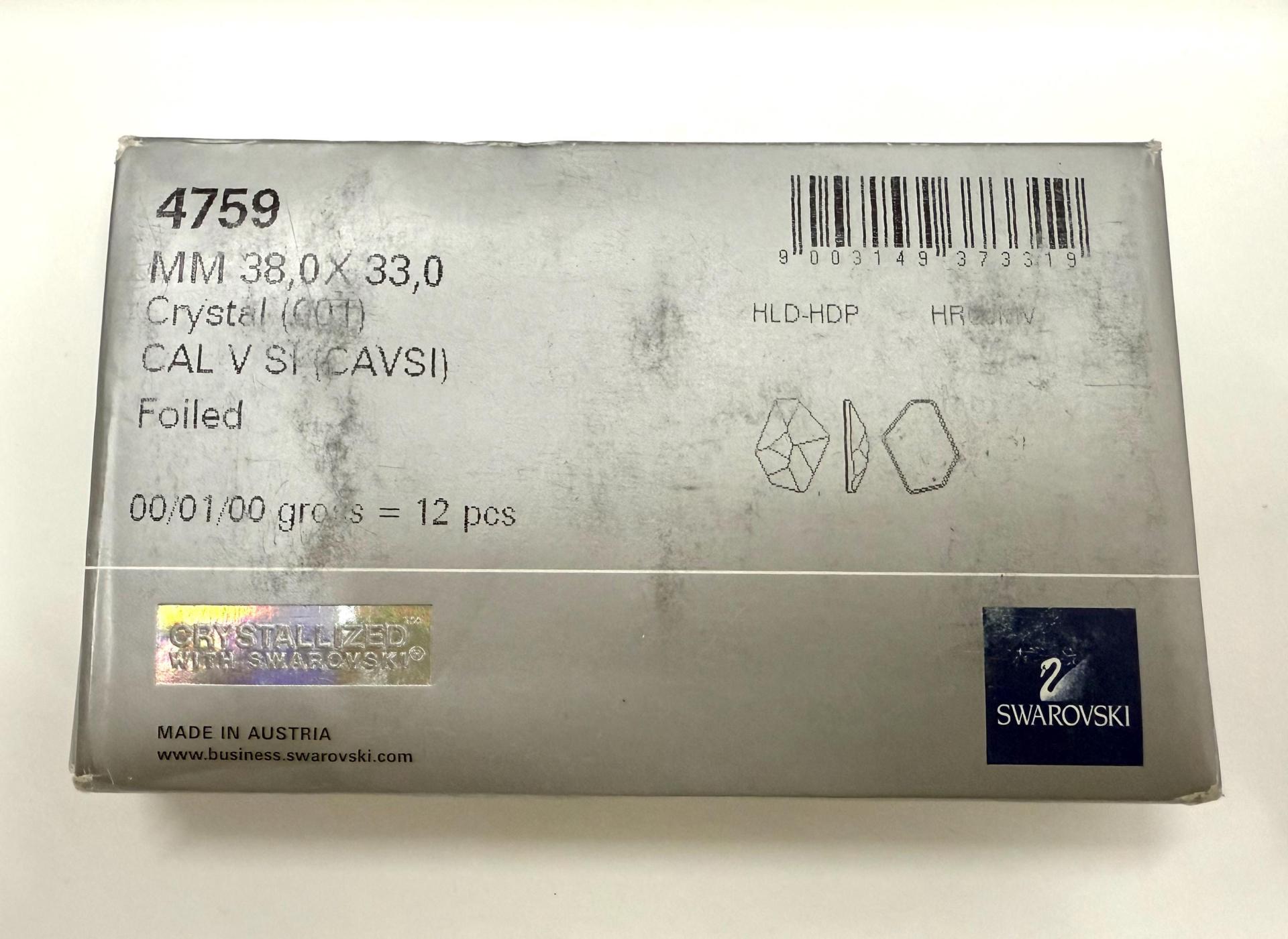 Swarovski 38 x 33 mm 4759 Flat Back Cosmic Fancy Stone (Crystal Cal Vi Si) chunky stones