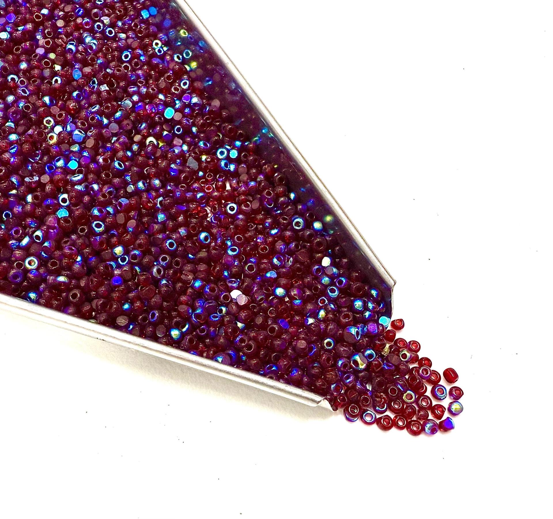 11/0 Charlotte Cut Beads Patina Siam Aurore Boreale 10/20/50/250/500 Grams PREMIUM MATERIALS