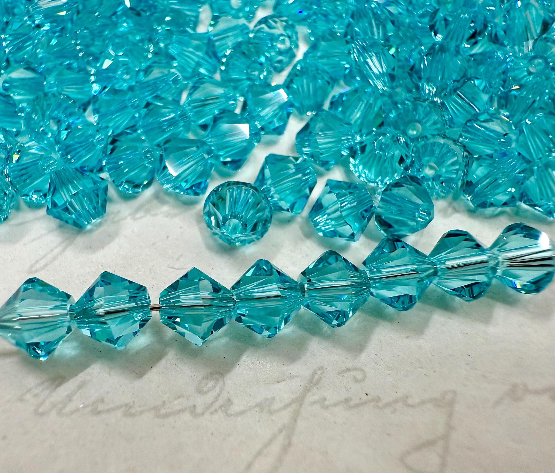 5mm Light Turquoise Swarovski 5328 Bicones crystal beads jewelry making beads