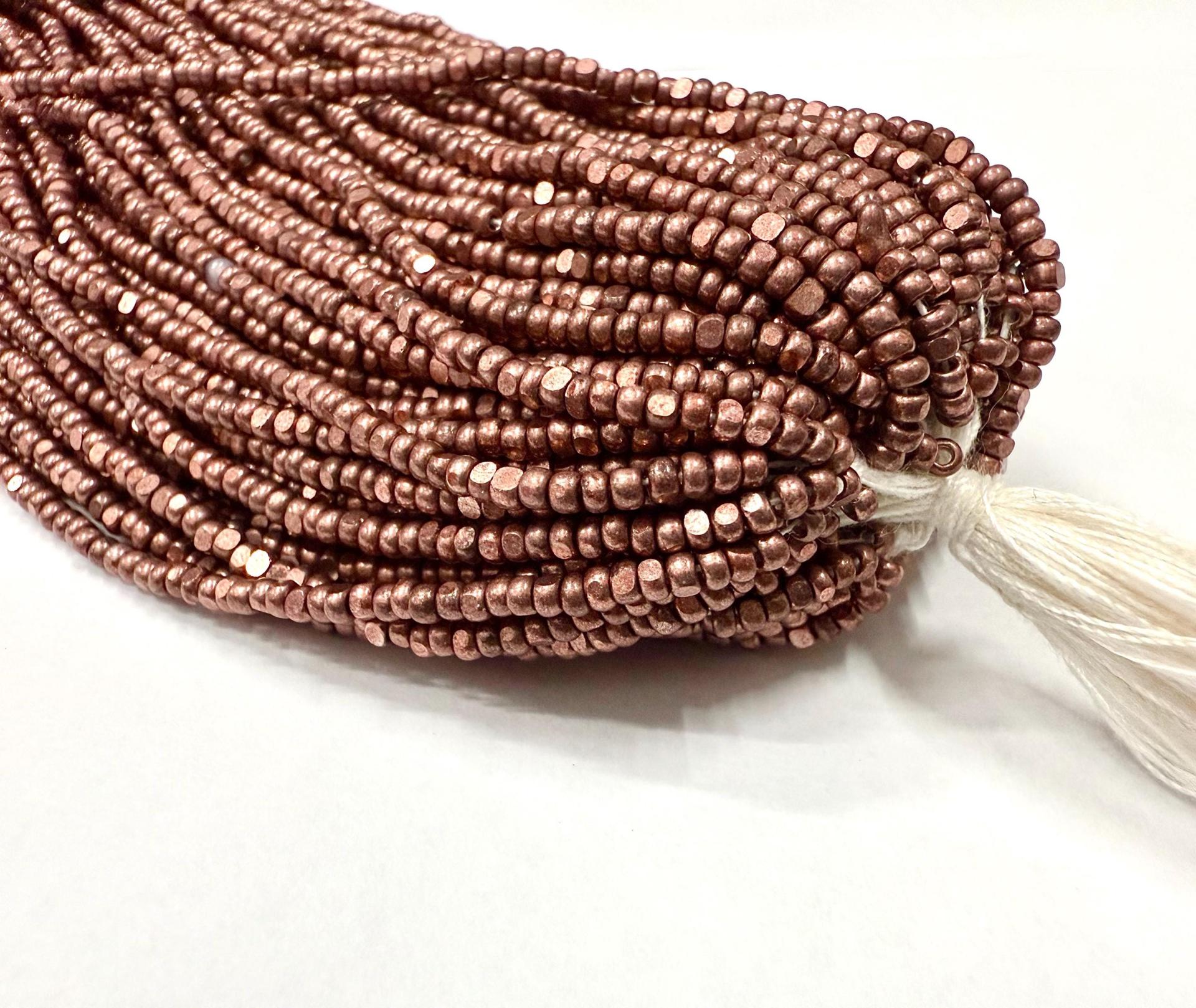 11/0 Hanks Charlotte Cut Beads Metallic Old Rose