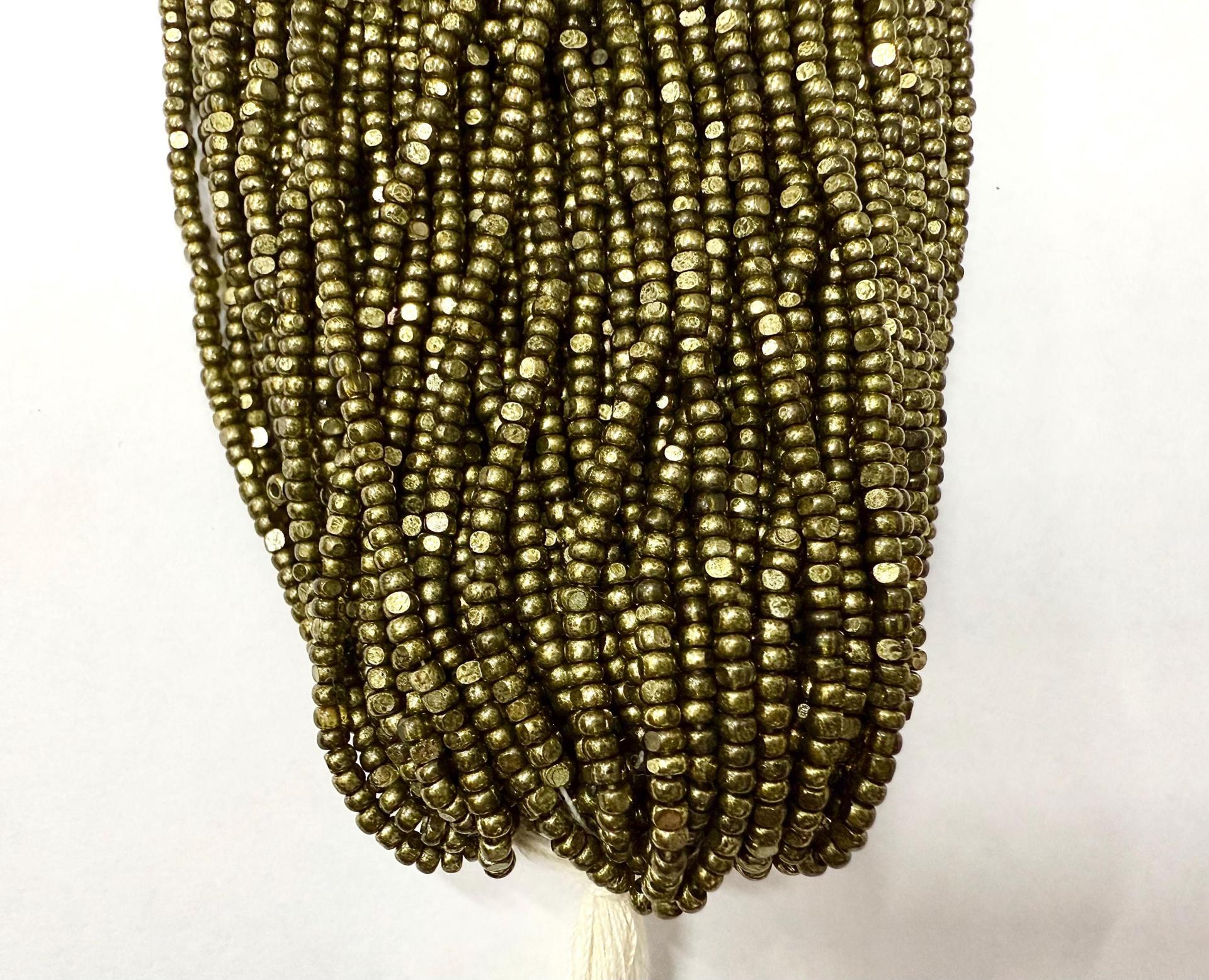 11/0 Hanks Charlotte Cut Beads Metallic Khaki