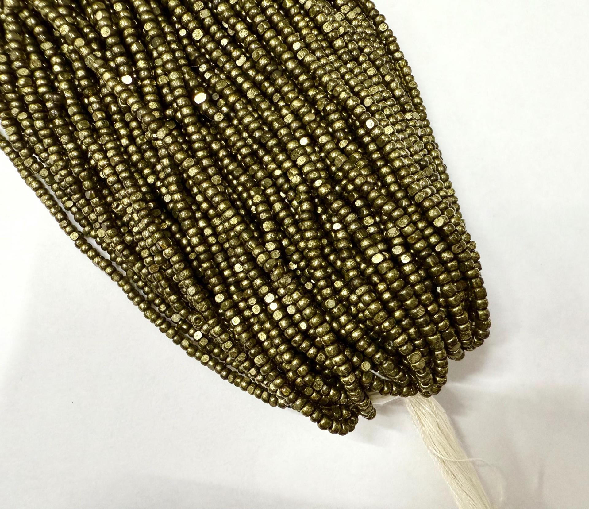 11/0 Hanks Charlotte Cut Beads Metallic Khaki