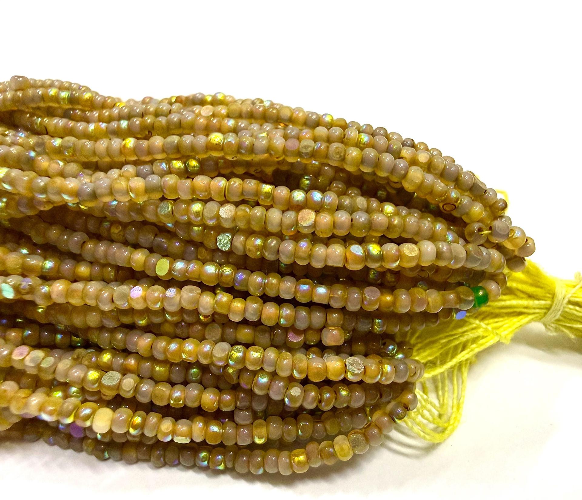 11/0 Hanks Charlotte Cut Beads Patina Opal Neon Dark Yellow Aurore Boreale PREMIUM SEED BEADS Native Supplies truecuts beads