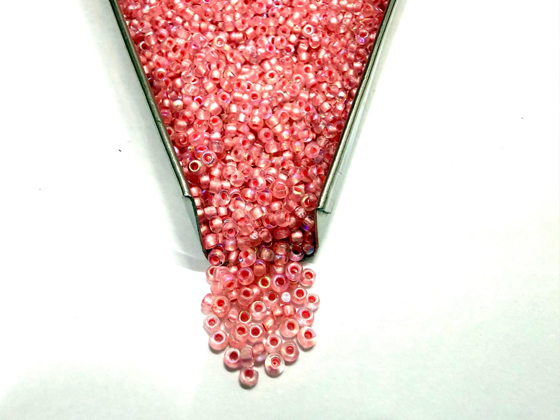 11/0 Charlotte Cut Seed Beads, Pearl Lined AB Czech Glass