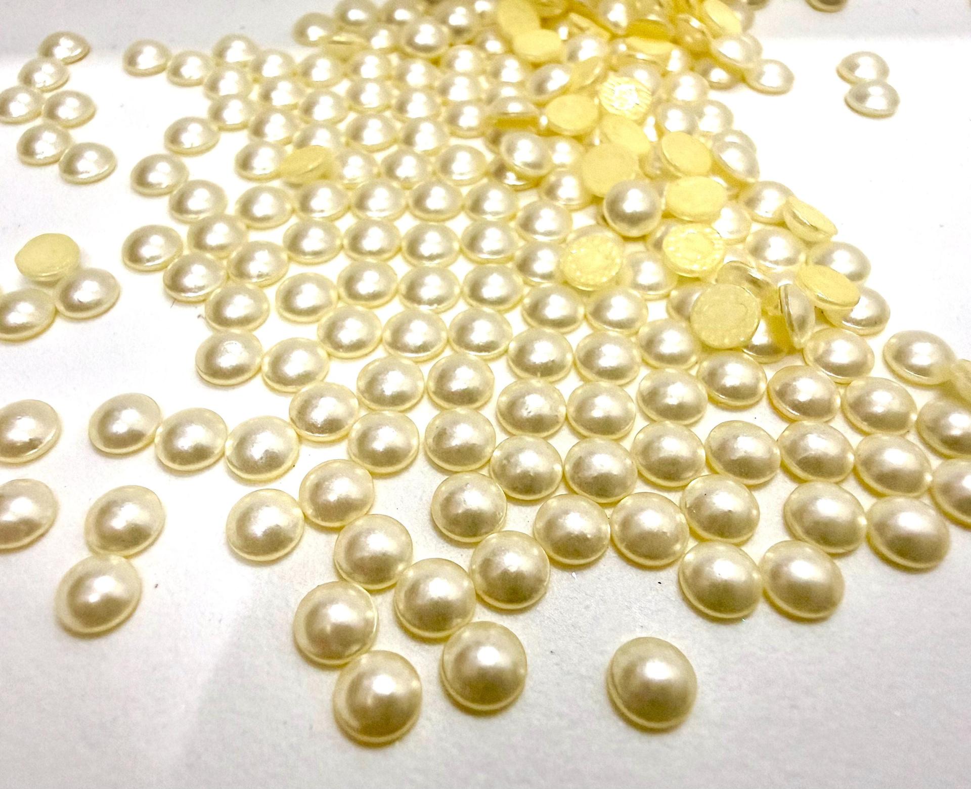 Swarovski Crystal Cabochon Pearl Hotfix Flat Backs, 7mm