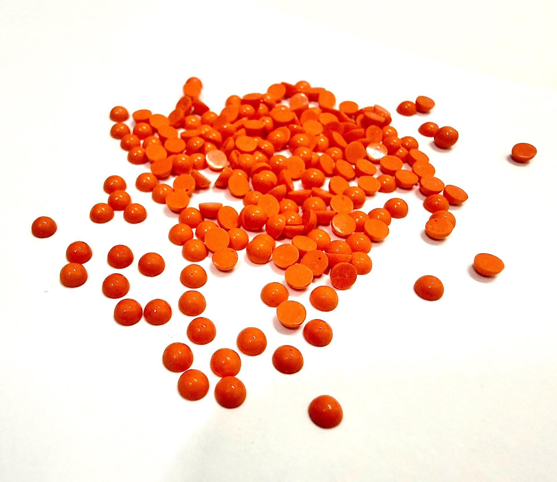 3mm Swarovski Opaque Sun Vintage Cabochons, Flat Back