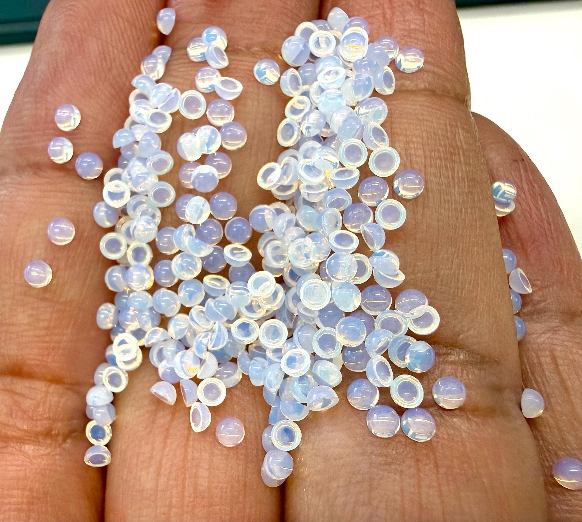 2.5mm White Opal unfoiled Swarovski Crystals, Flat Back Cabochons