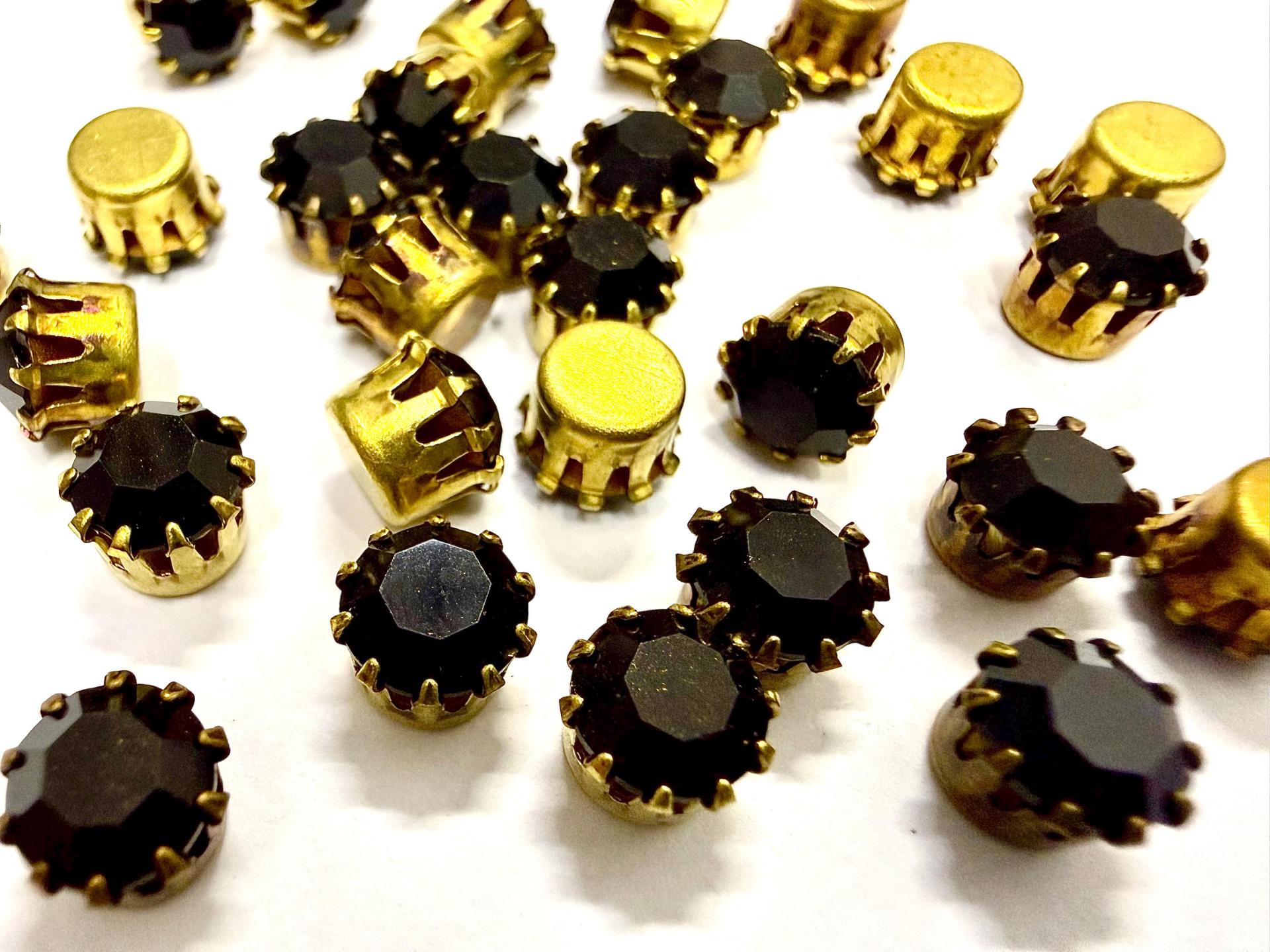 Swarovski Crystal 30ss Vintage Crown Setting, Brass Jewelry Supplies