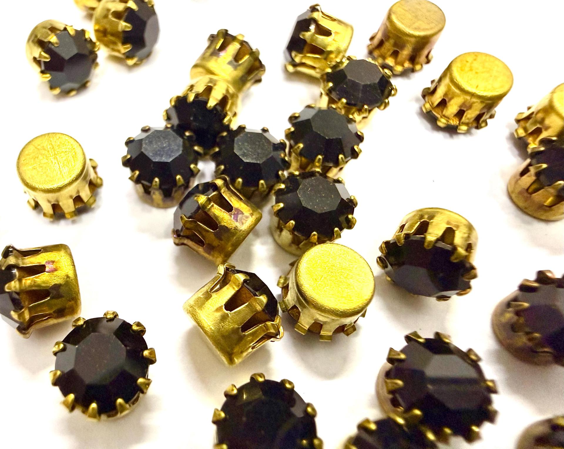 Swarovski Crystal 30ss Vintage Crown Setting, Brass Jewelry Supplies