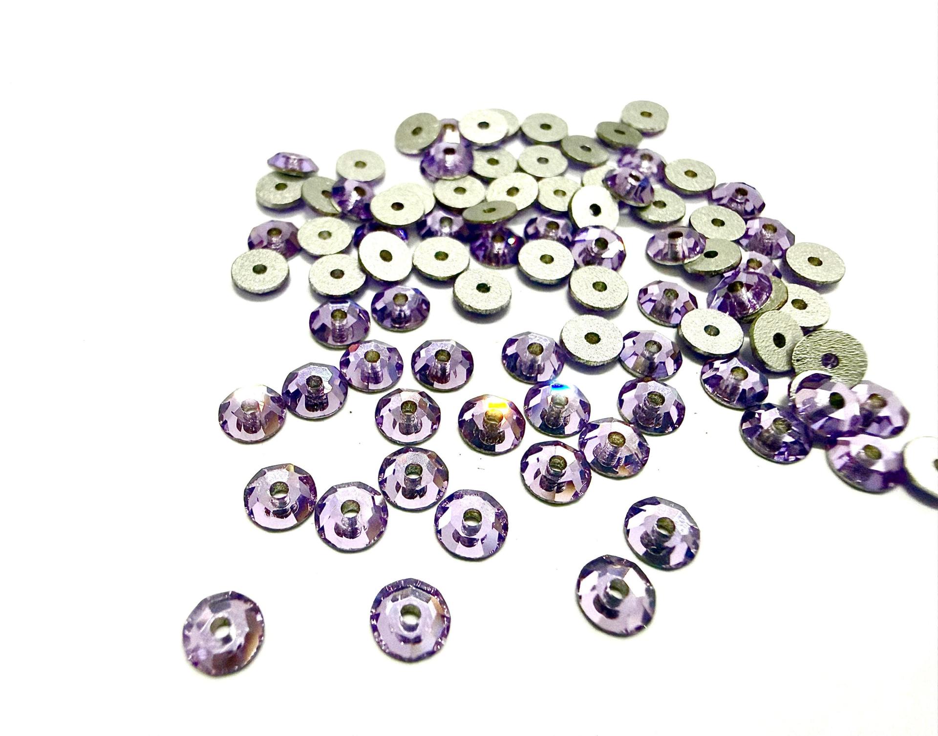 4mm Preciosa Crystal Violet Flat Back Sew-On Stones