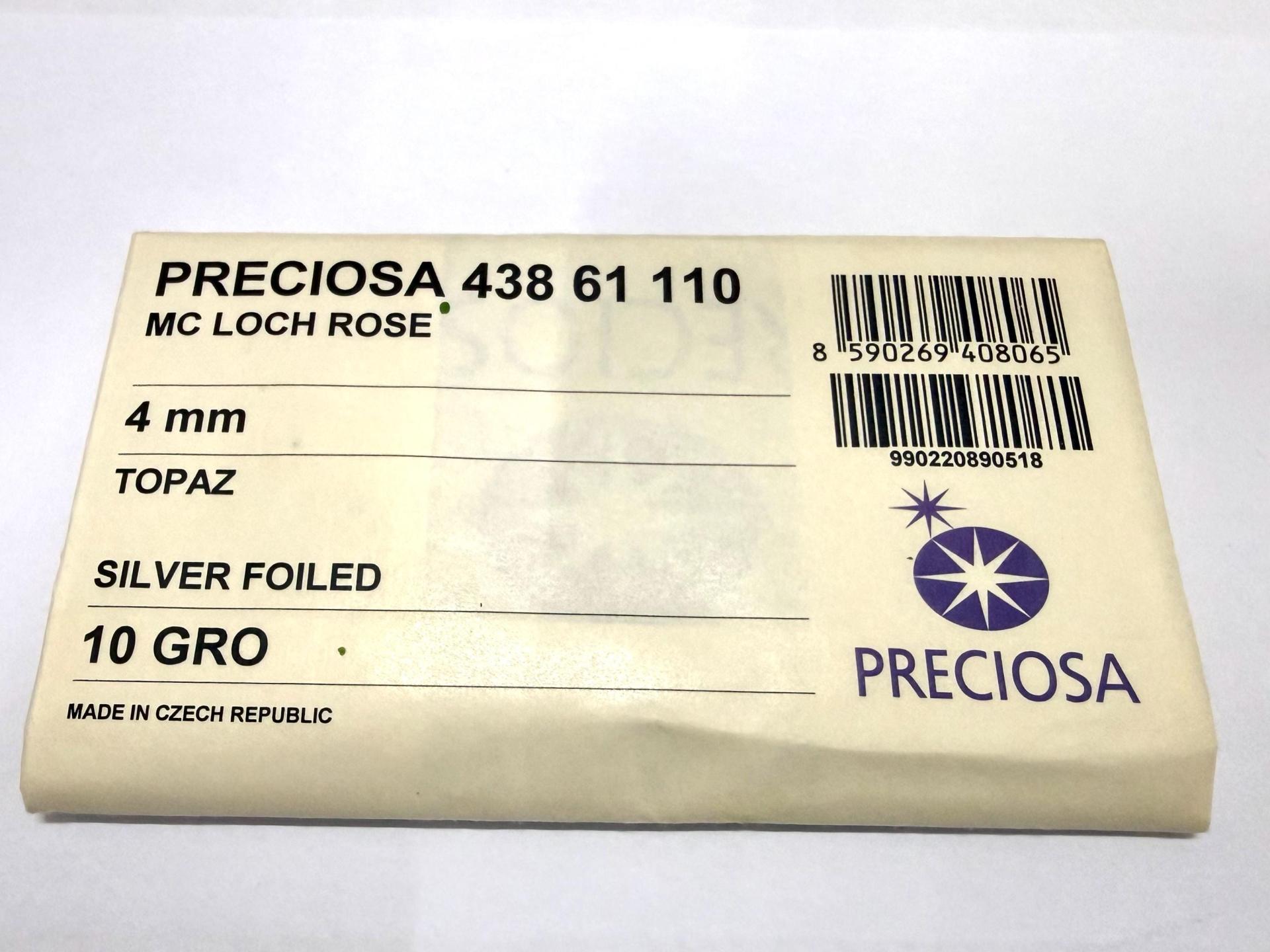 4mm Preciosa Crystal Topaz Flat Back Sew-On Stones