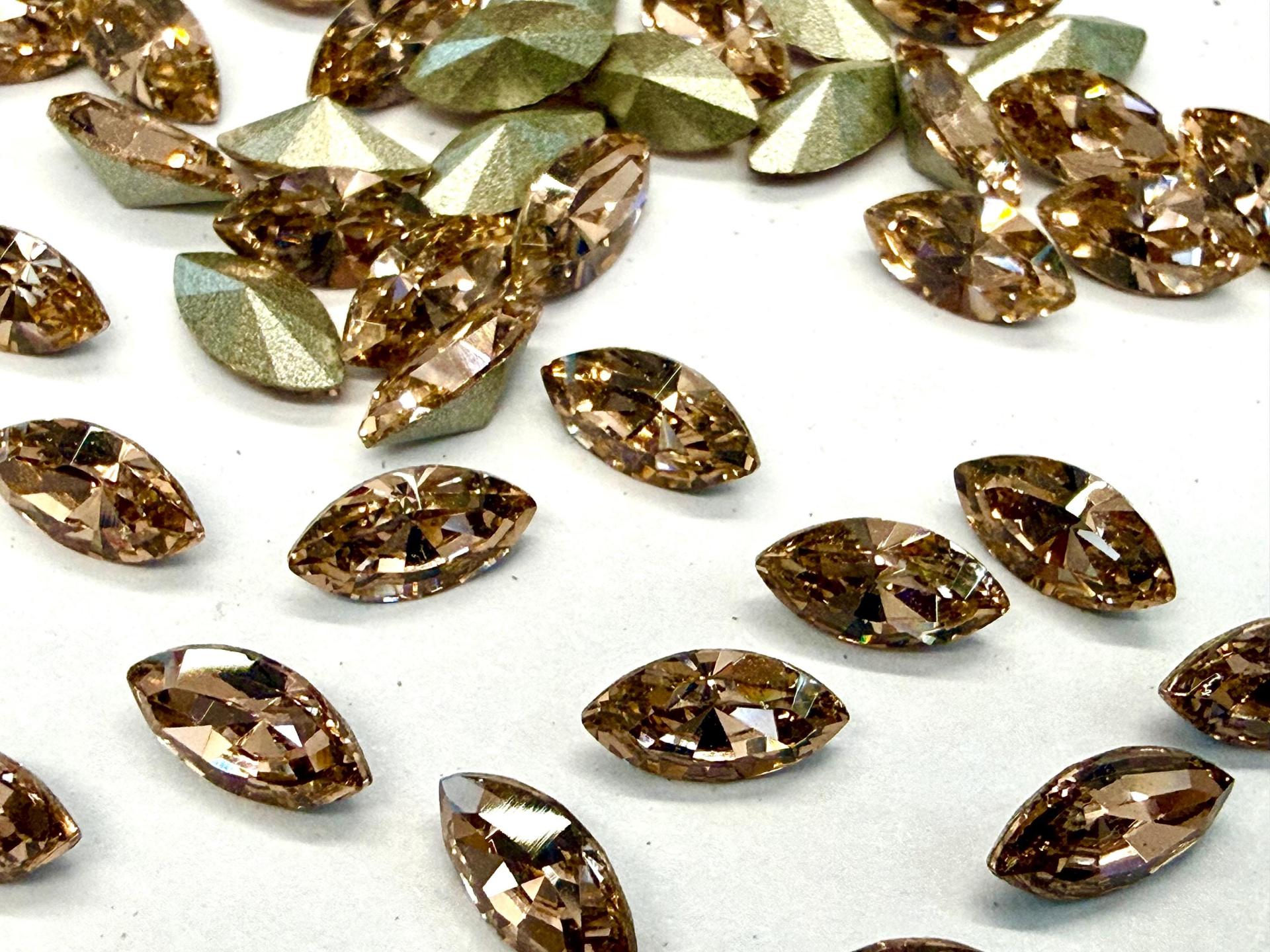 Vintage Swarovski Vintage Rose Navette, Jewelry Making Stones 8X4mm