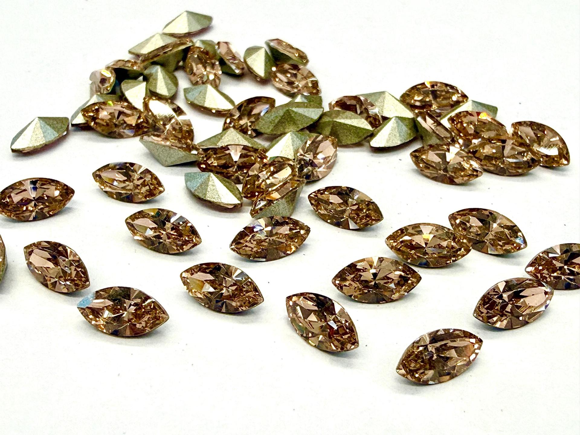 Vintage Swarovski Vintage Rose Navette, Jewelry Making Stones 8X4mm