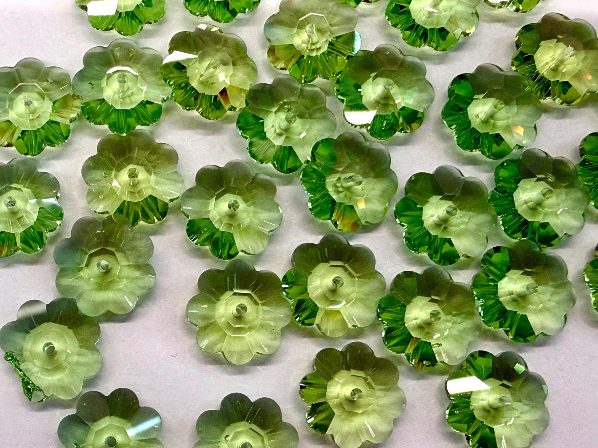12mm Swarovski Peridot Flower Sew-on Crystal (2/4/12 Pieces)