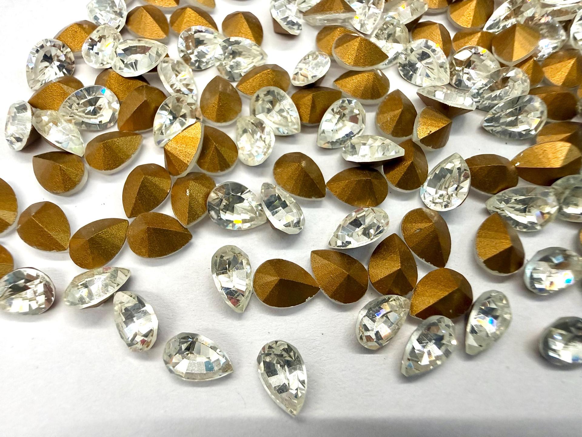 Vintage Swarovski 6x4 mm Crystal Pear Shape 4320 Premier Crystal Rhinestones (6 Pieces) gemstones, jewlery