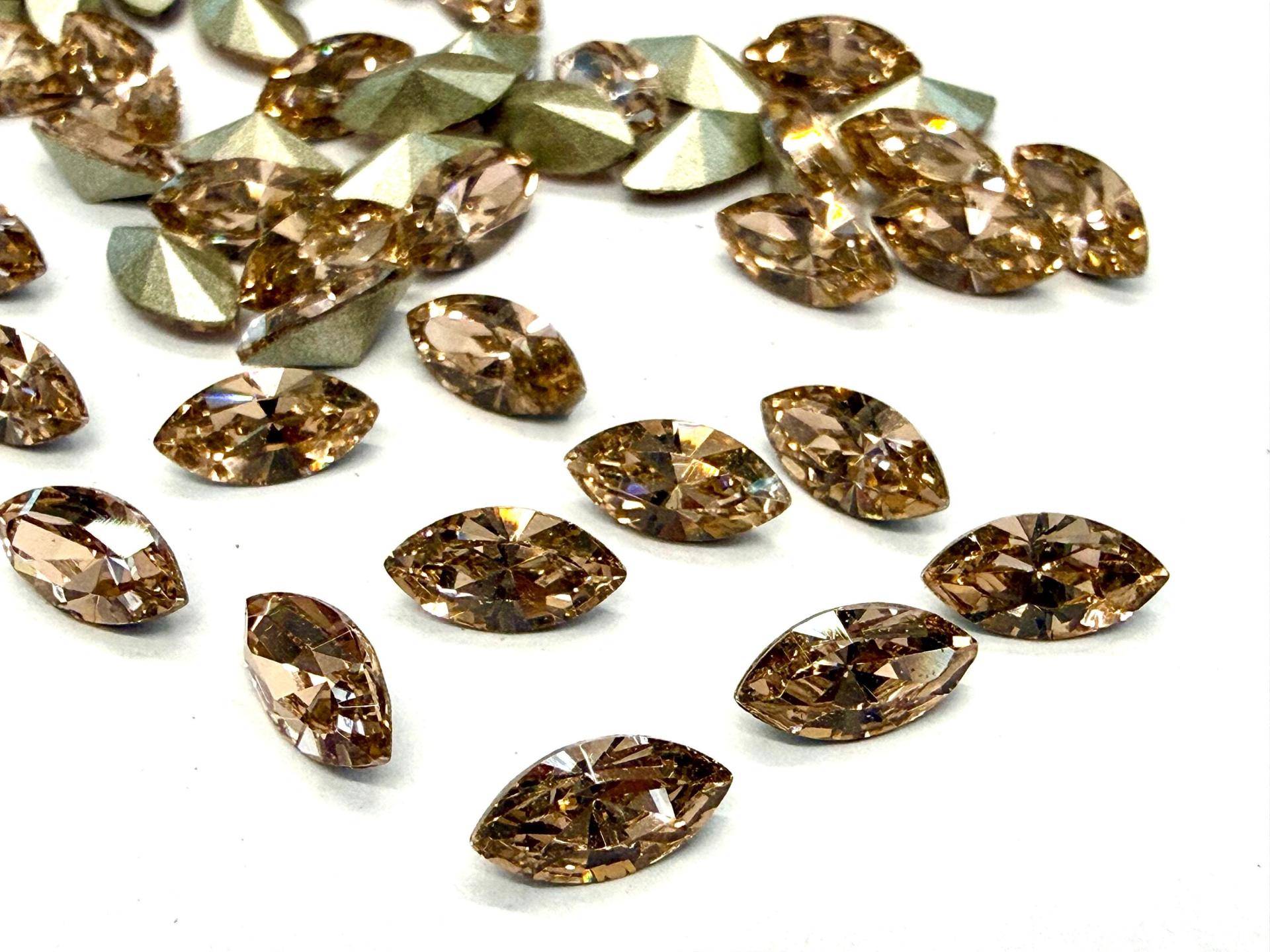 Vintage Swarovski Vintage Rose Navette, Jewelry Making Stones 8X4mm