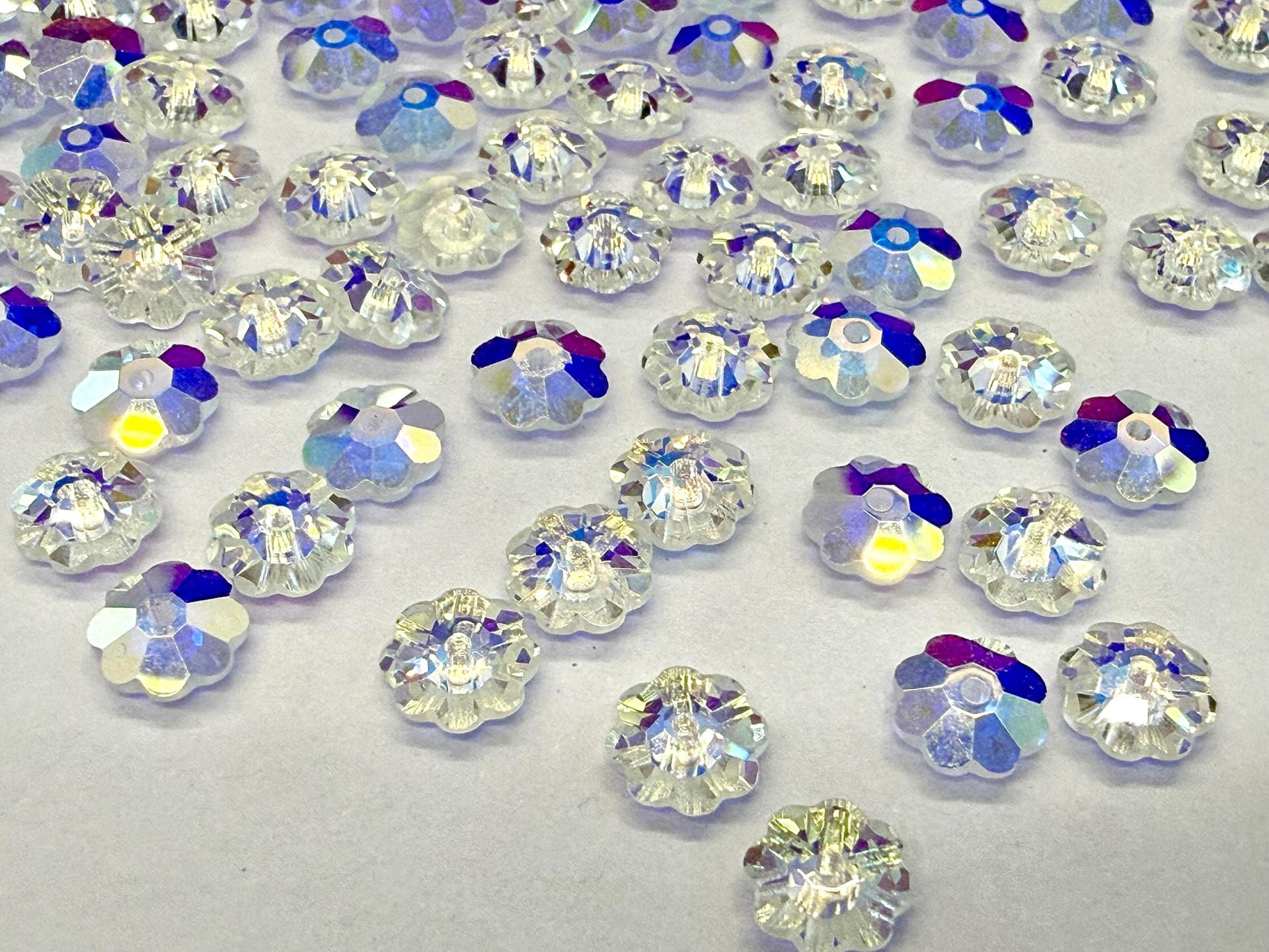 6mm Swarovski Crystal Crystal Aurore Boreale Margarita Flower Sew-on Stone – Unfoiled Austrian Crystal