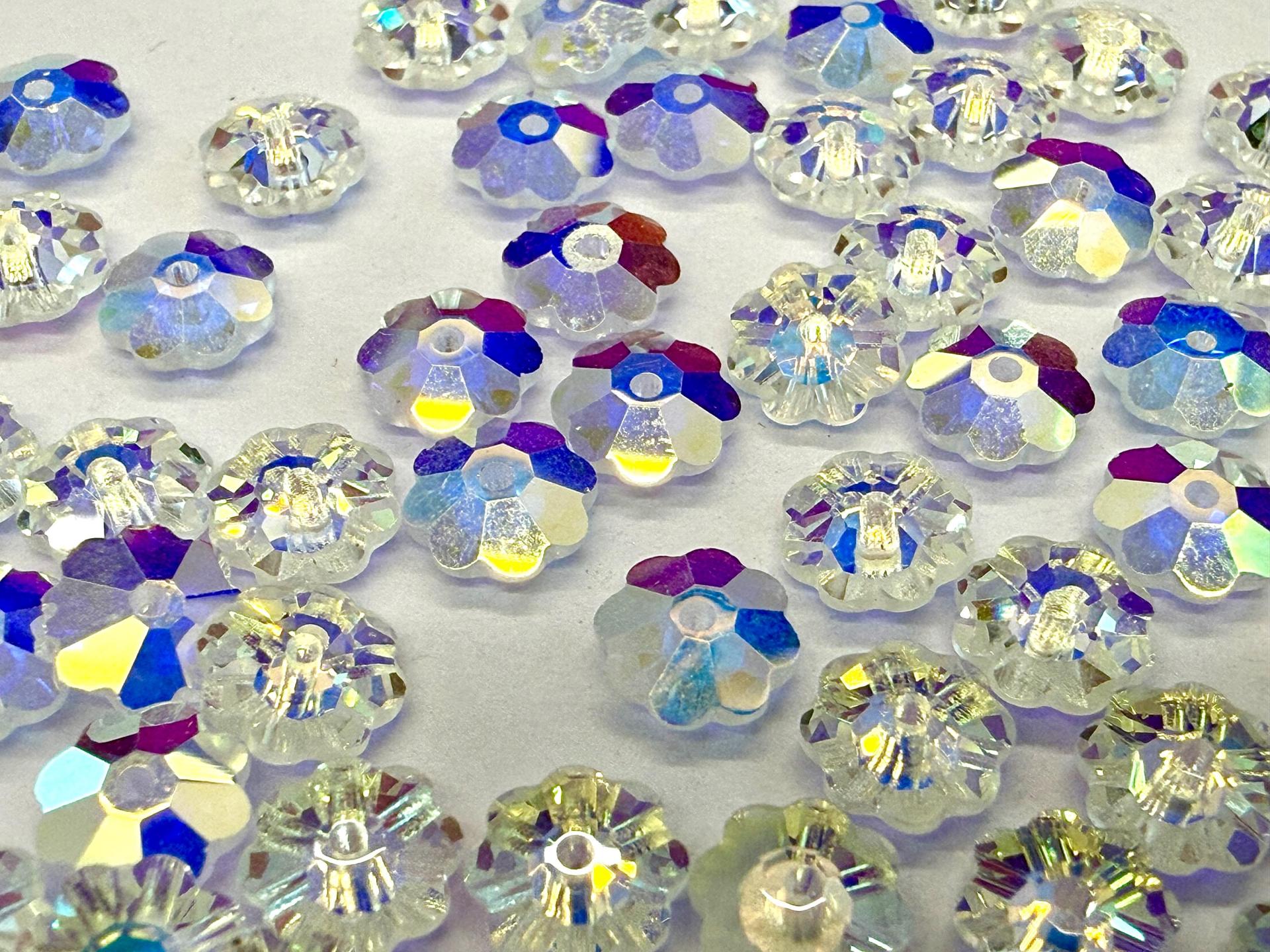 6mm Swarovski Crystal Crystal Aurore Boreale Margarita Flower Sew-on Stone – Unfoiled Austrian Crystal