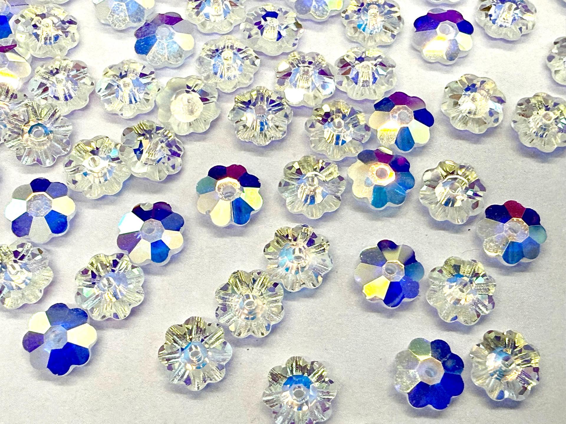 6mm Swarovski Crystal Crystal Aurore Boreale Margarita Flower Sew-on Stone – Unfoiled Austrian Crystal