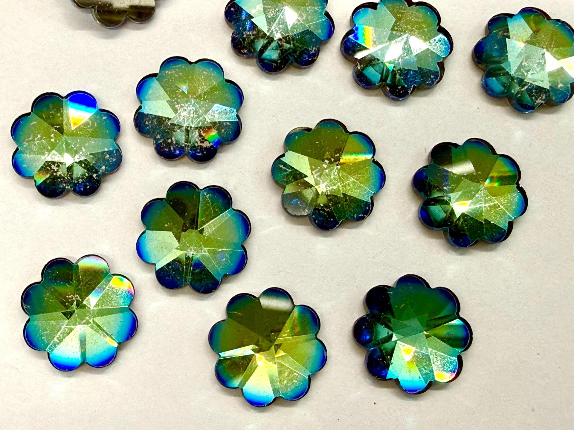 Vintage 14mm Swarovski Flower Rhinestones, Sahara, Foiled Flat Back