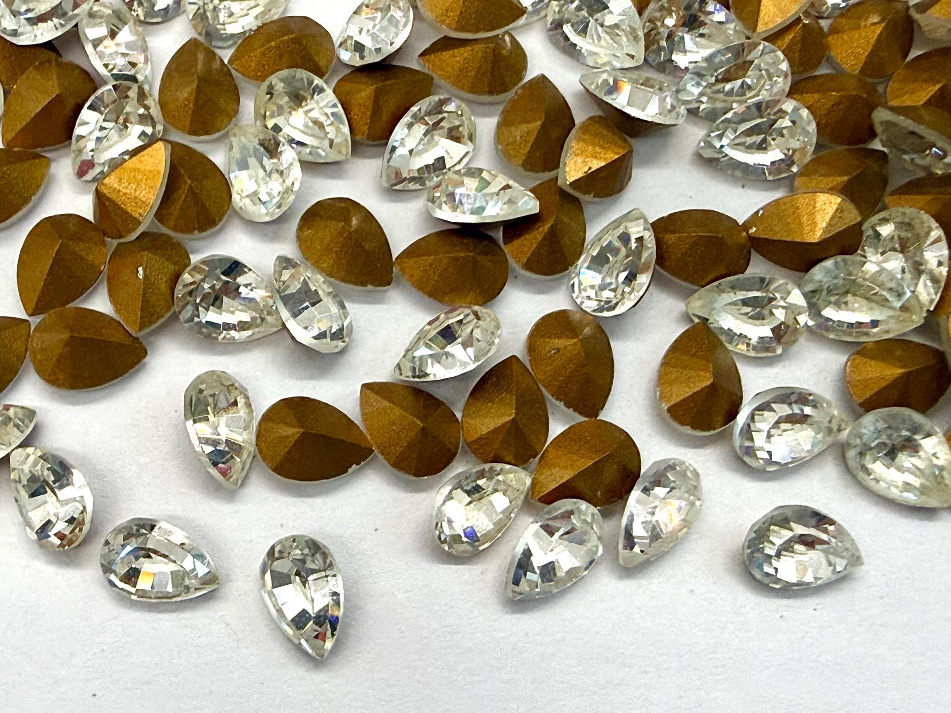 Vintage Swarovski 6x4 mm Crystal Pear Shape 4320 Premier Crystal Rhinestones (6 Pieces) gemstones, jewlery