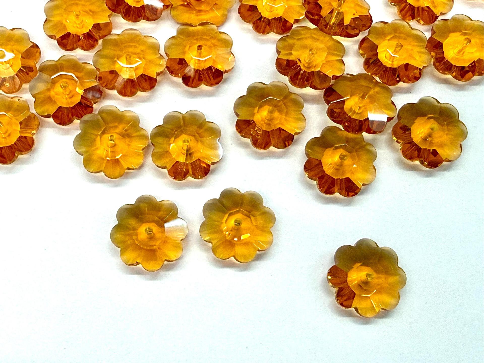 12mm Swarovski Topaz Flower Sew-on Crystal (2/4/12 Pieces)
