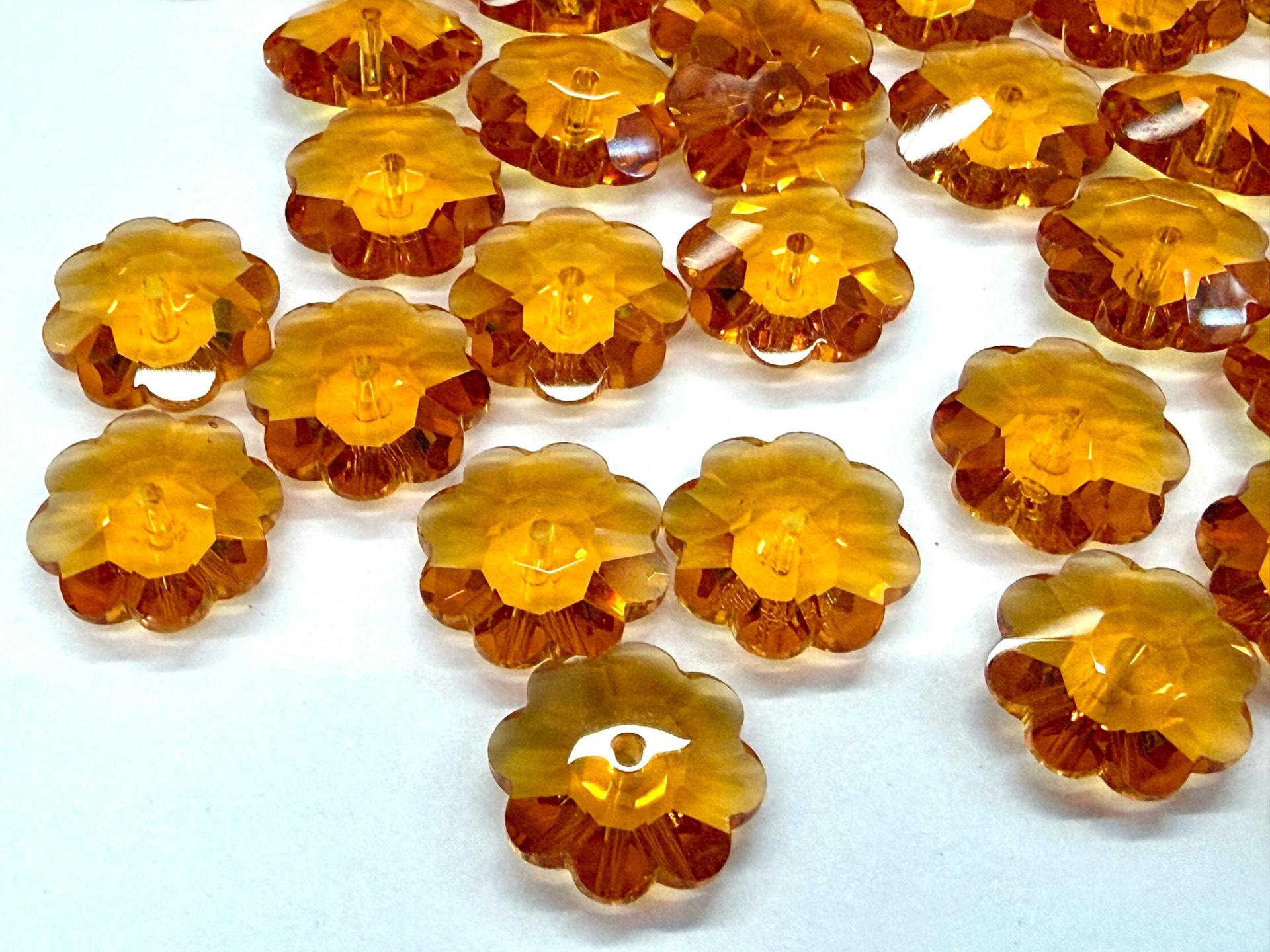 12mm Swarovski Topaz Flower Sew-on Crystal (2/4/12 Pieces)