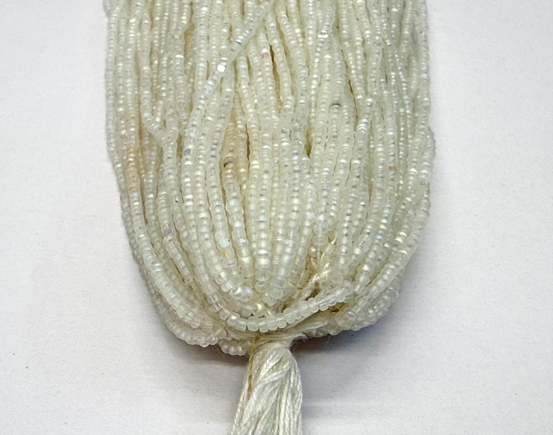 13/0 Charlotte Cut Glass Beads, Patina Matt Crystal Aurore Boreale, Native Jewelry Supply