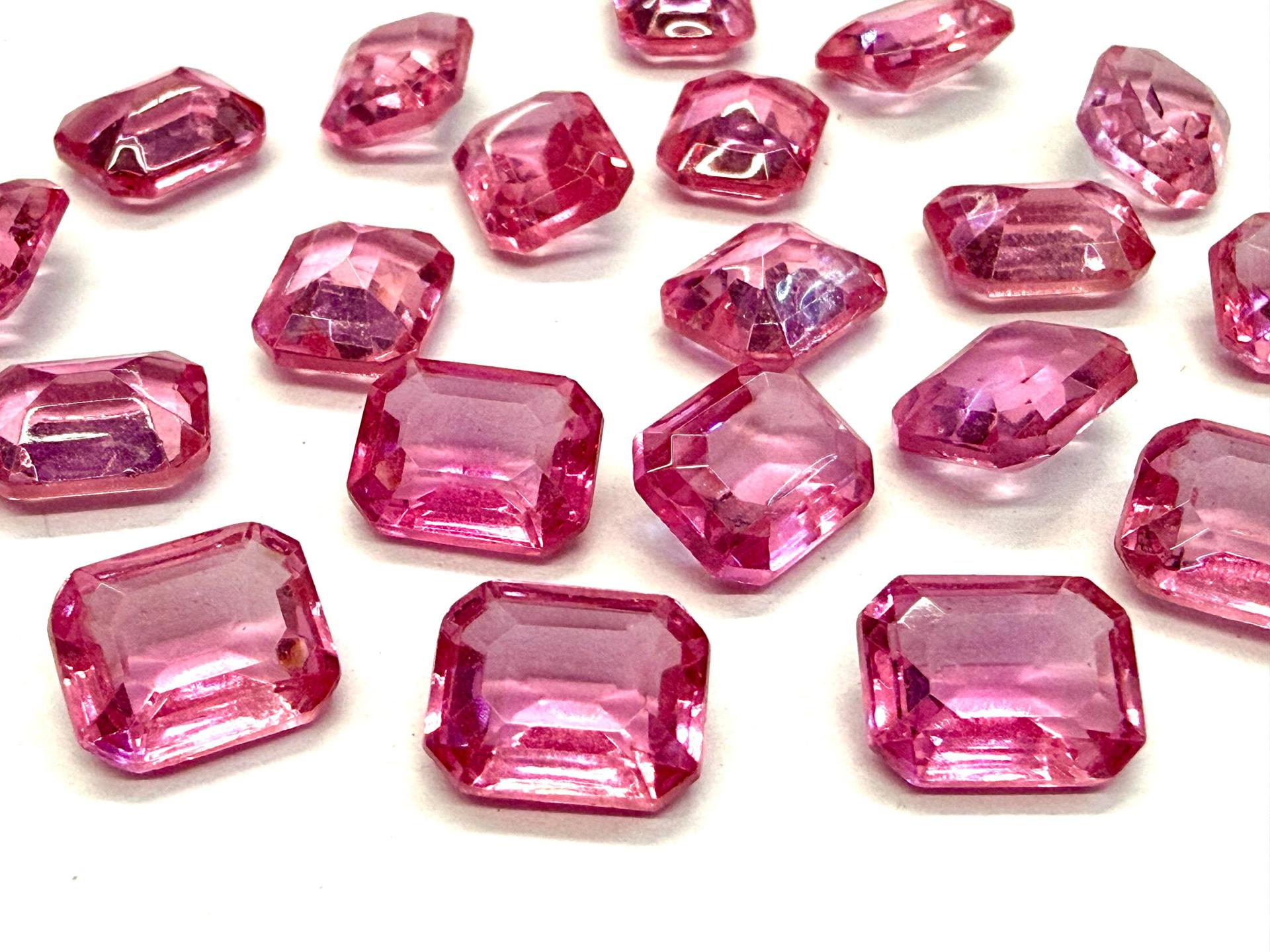Vintage Swarovski Crystal Rose Rhinestones, 10X8mm 2 PIECES Octagon (4600)
