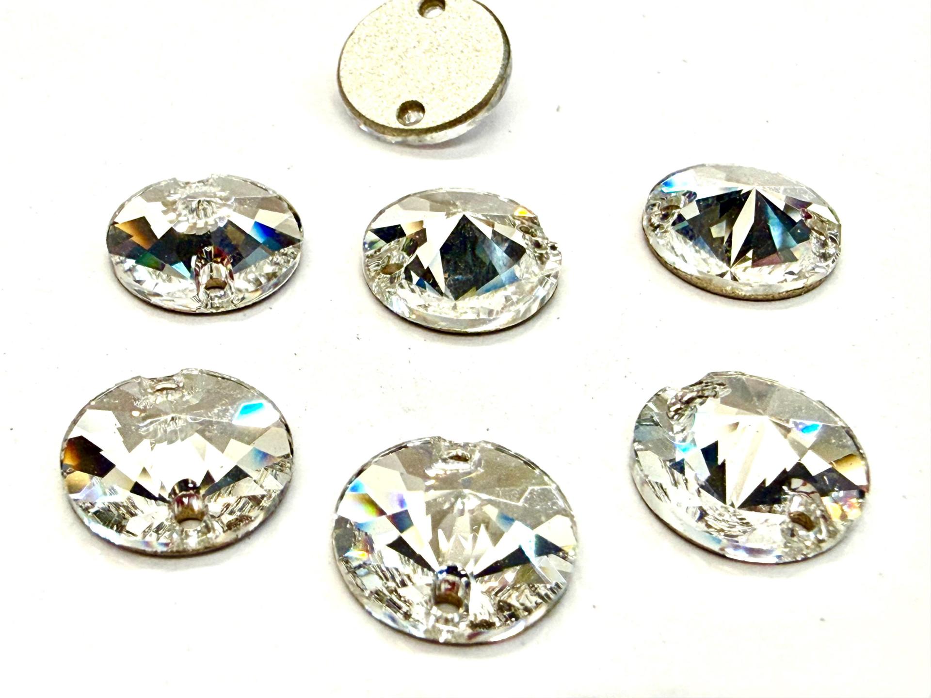 Swarovski 10mm Rivoli Crystal Sew On Rhinestone, Bridal Embroidery (3200)