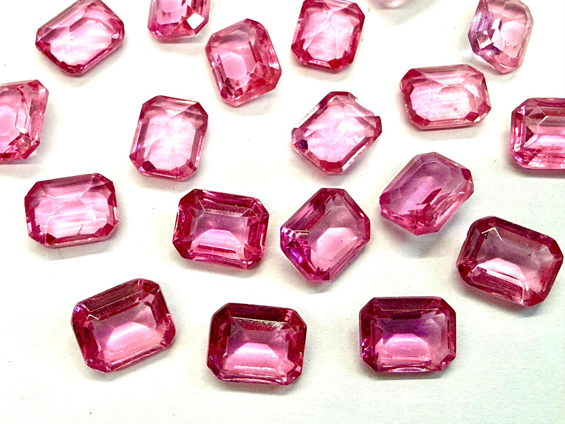 Vintage Swarovski Crystal Rose Rhinestones, 10X8mm 2 PIECES Octagon (4600)