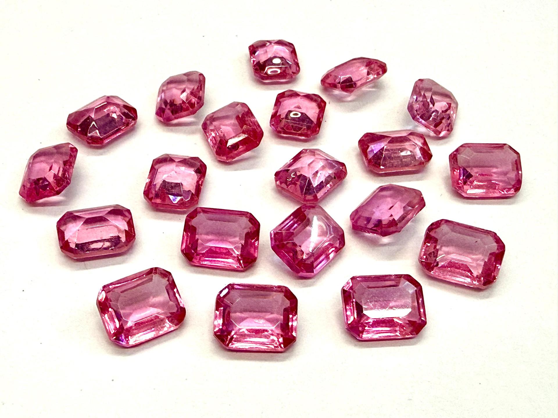 Vintage Swarovski Crystal Rose Rhinestones, 10X8mm 2 PIECES Octagon (4600)