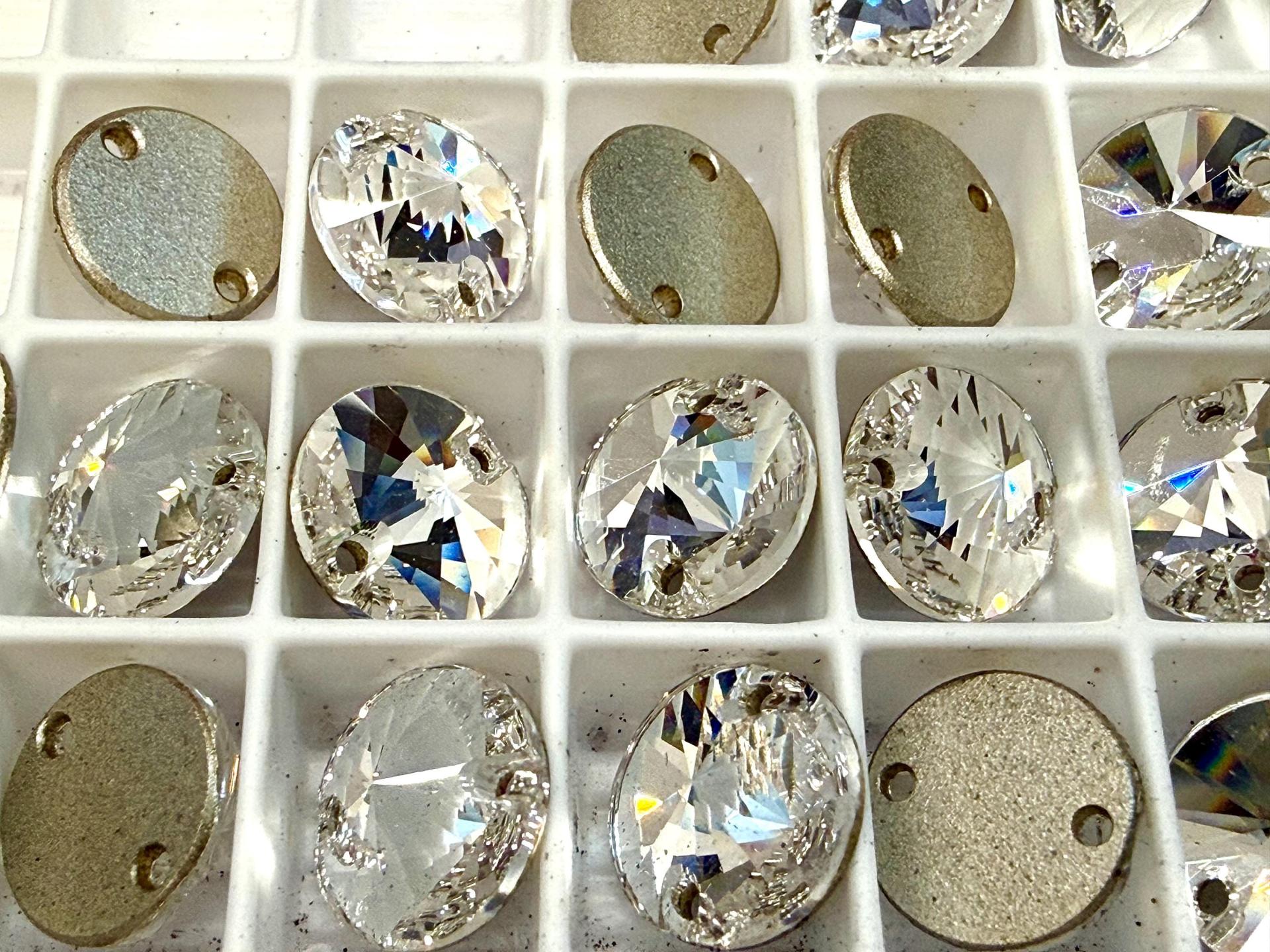 Swarovski 10mm Rivoli Crystal Sew On Rhinestone, Bridal Embroidery (3200)
