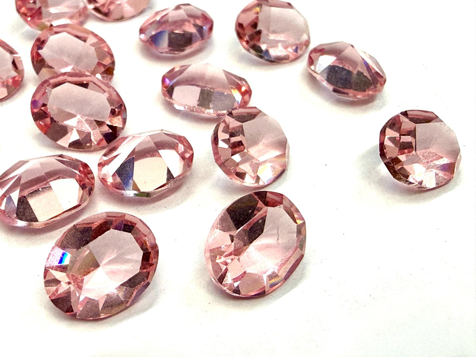 Vintage Swarovski Crystal Rhinestones, 10x8mm Oval Light Rose Unfoiled (4128)